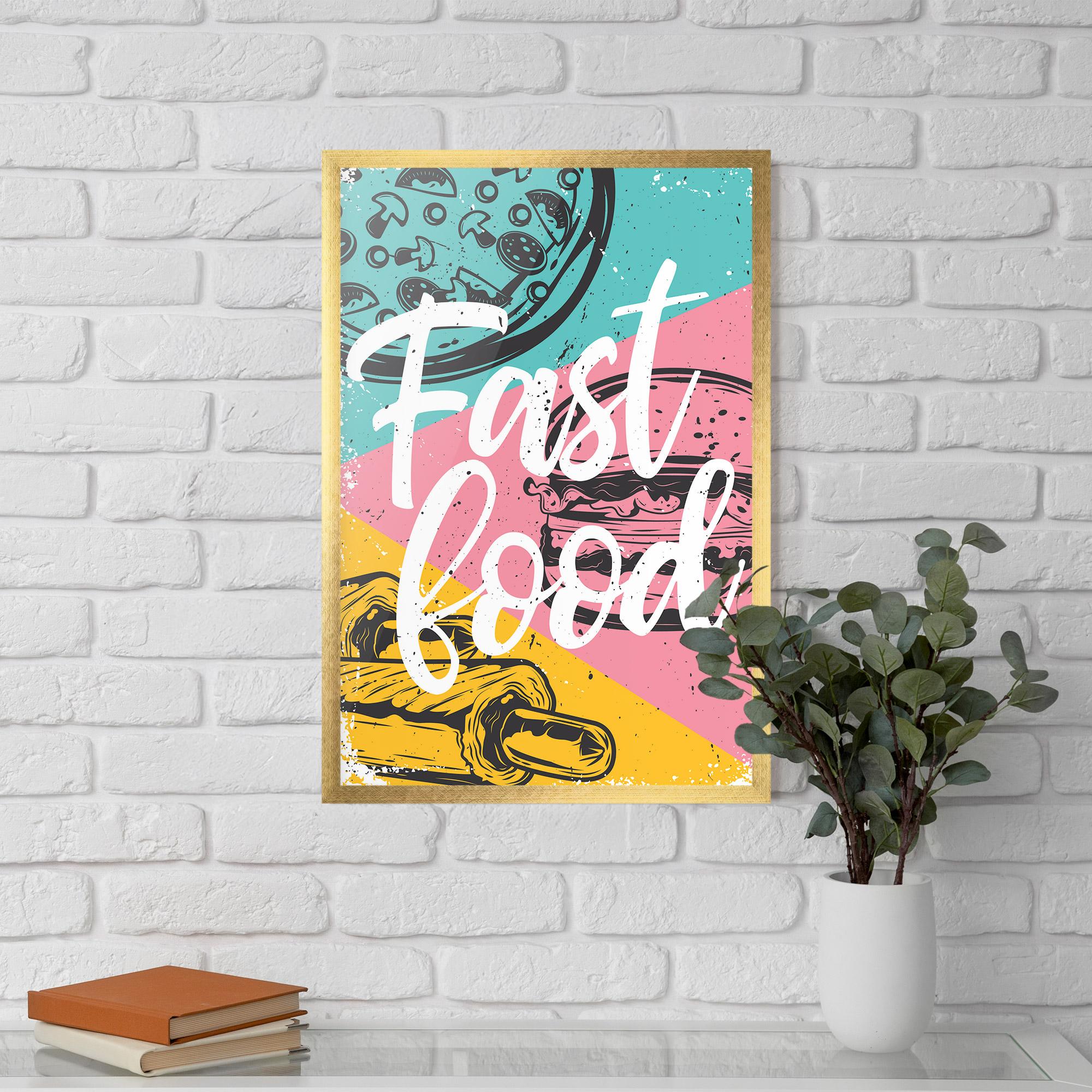 Keretezett Poszter Fast Food Pink mockup 5