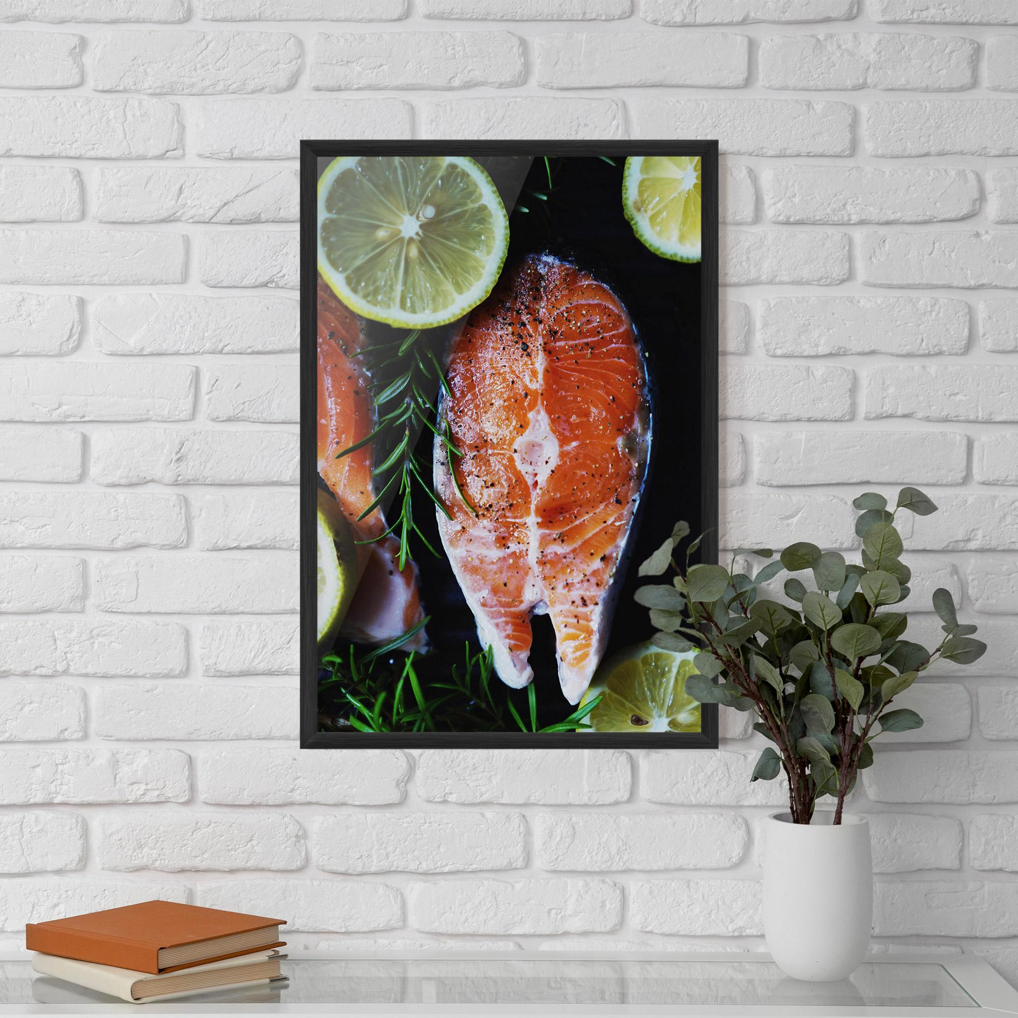 Keretezett Poszter Fish With Lemons mockup 5