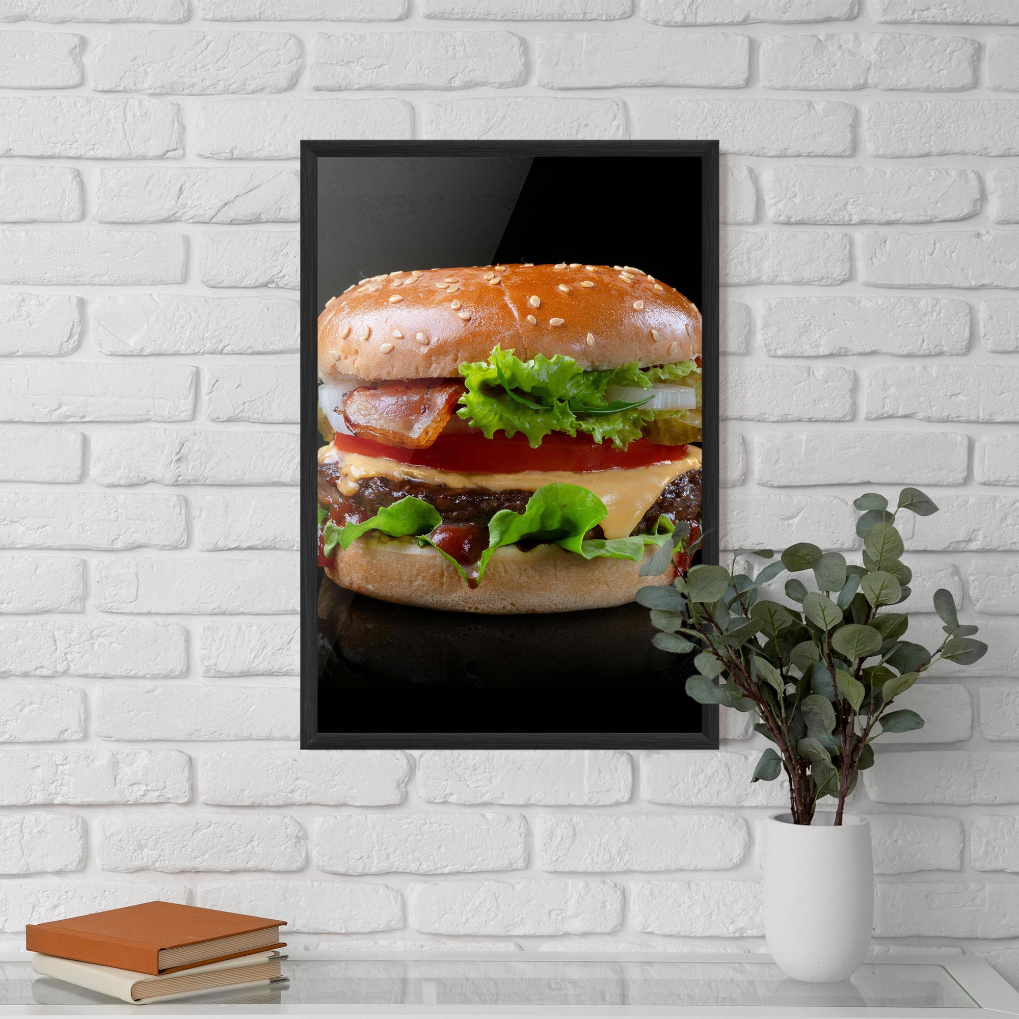 Keretezett Poszter Yumm Hamburger mockup 5