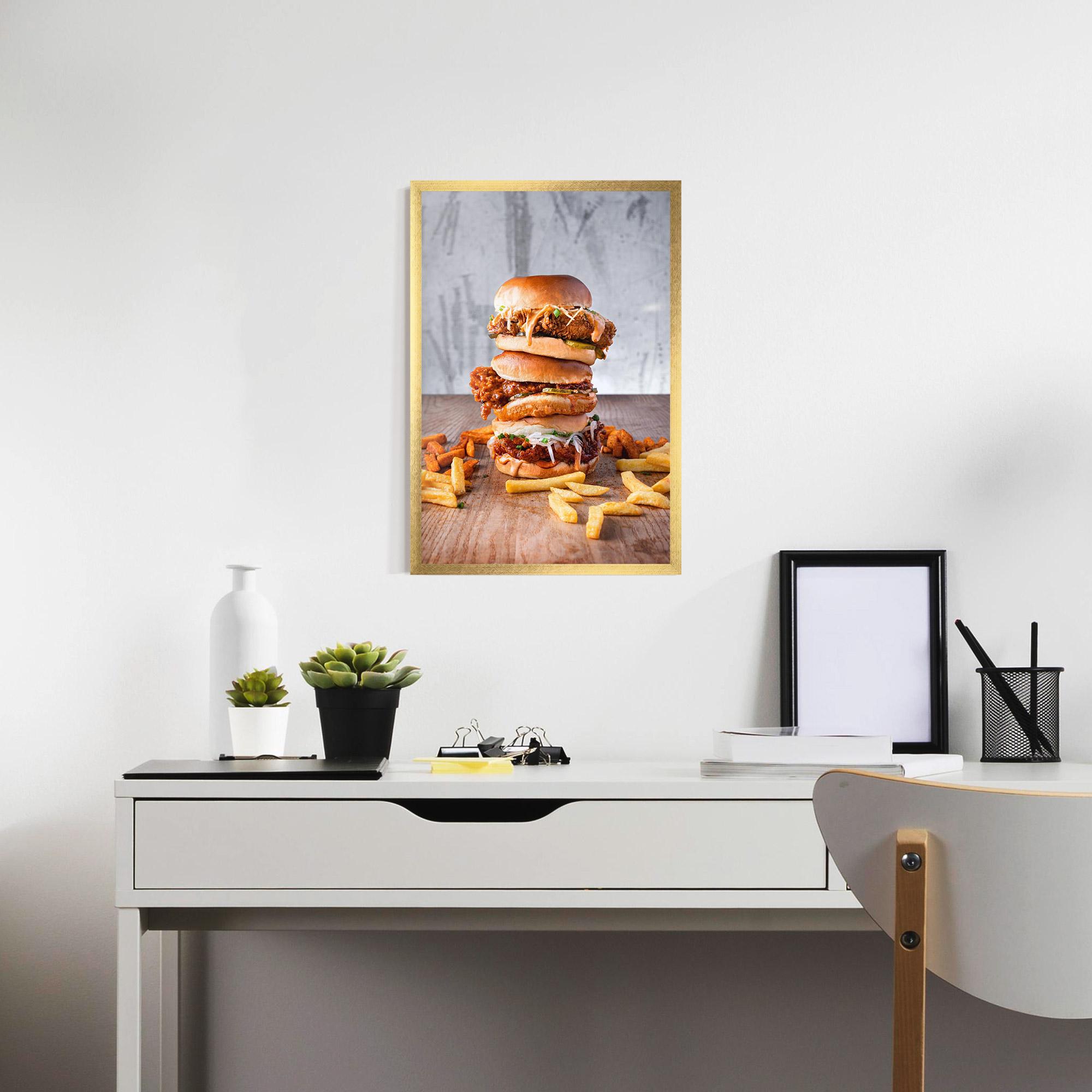 Keretezett Poszter Triple Hamburger mockup 7