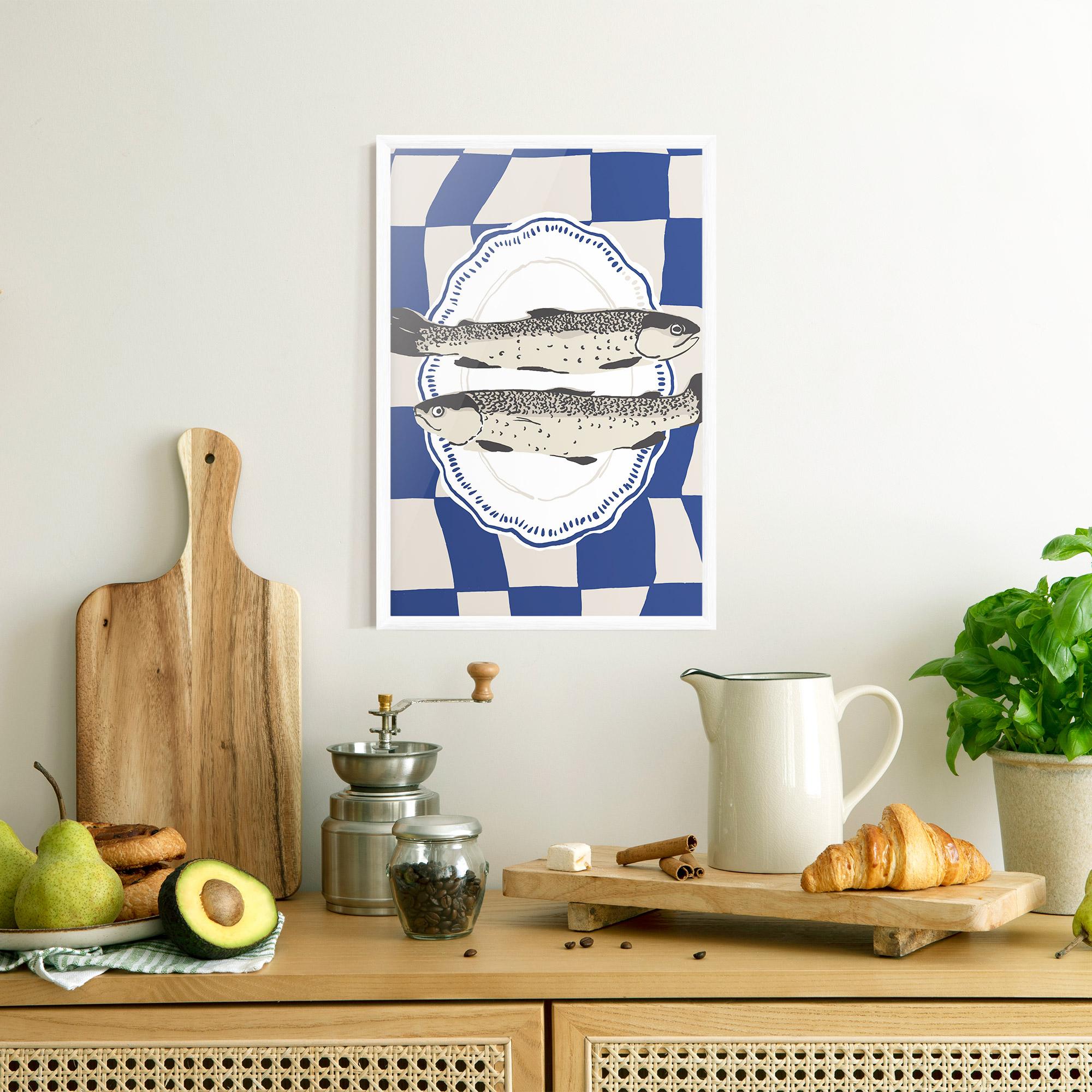 Keretezett Poszter Food Fish mockup 8