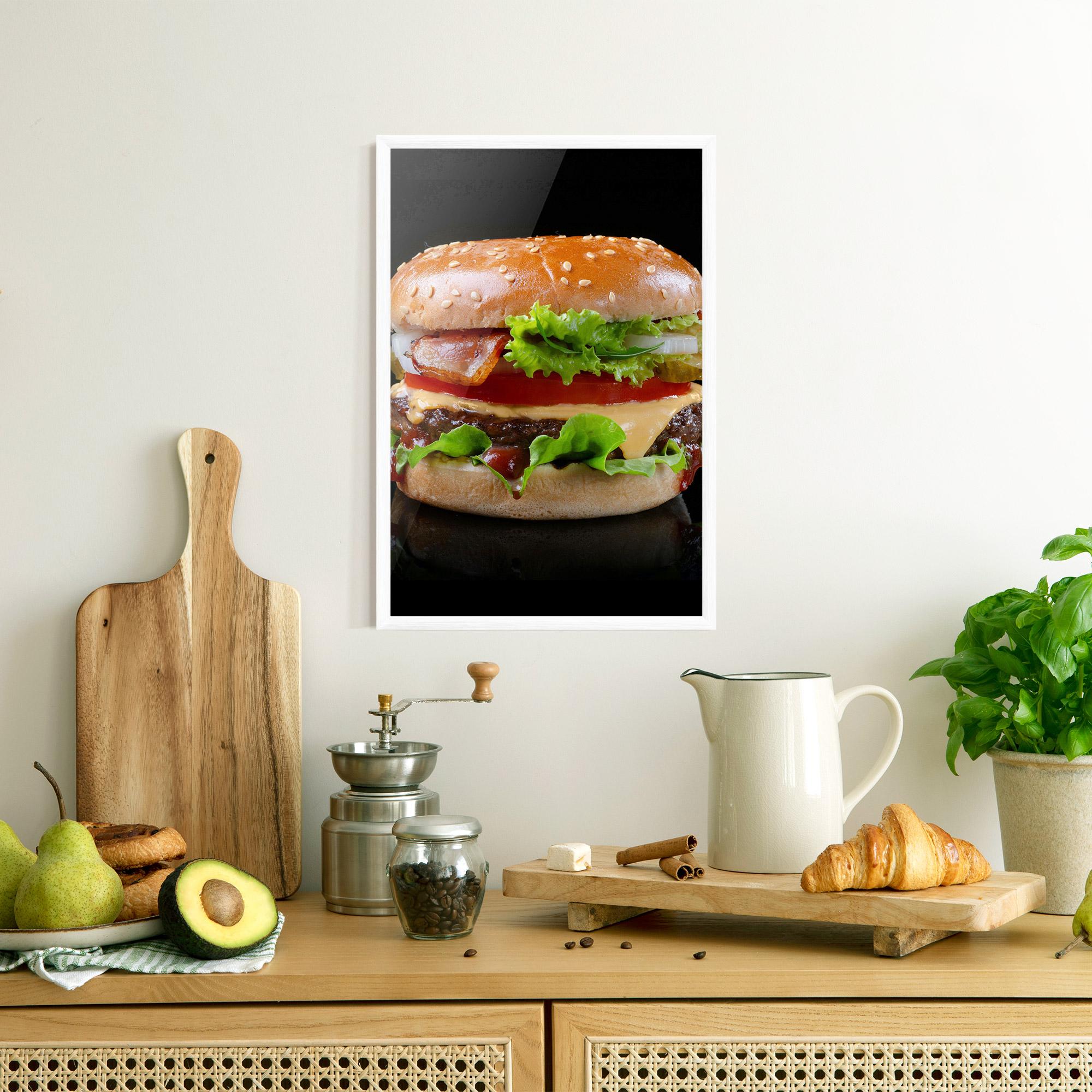 Keretezett Poszter Yumm Hamburger mockup 8