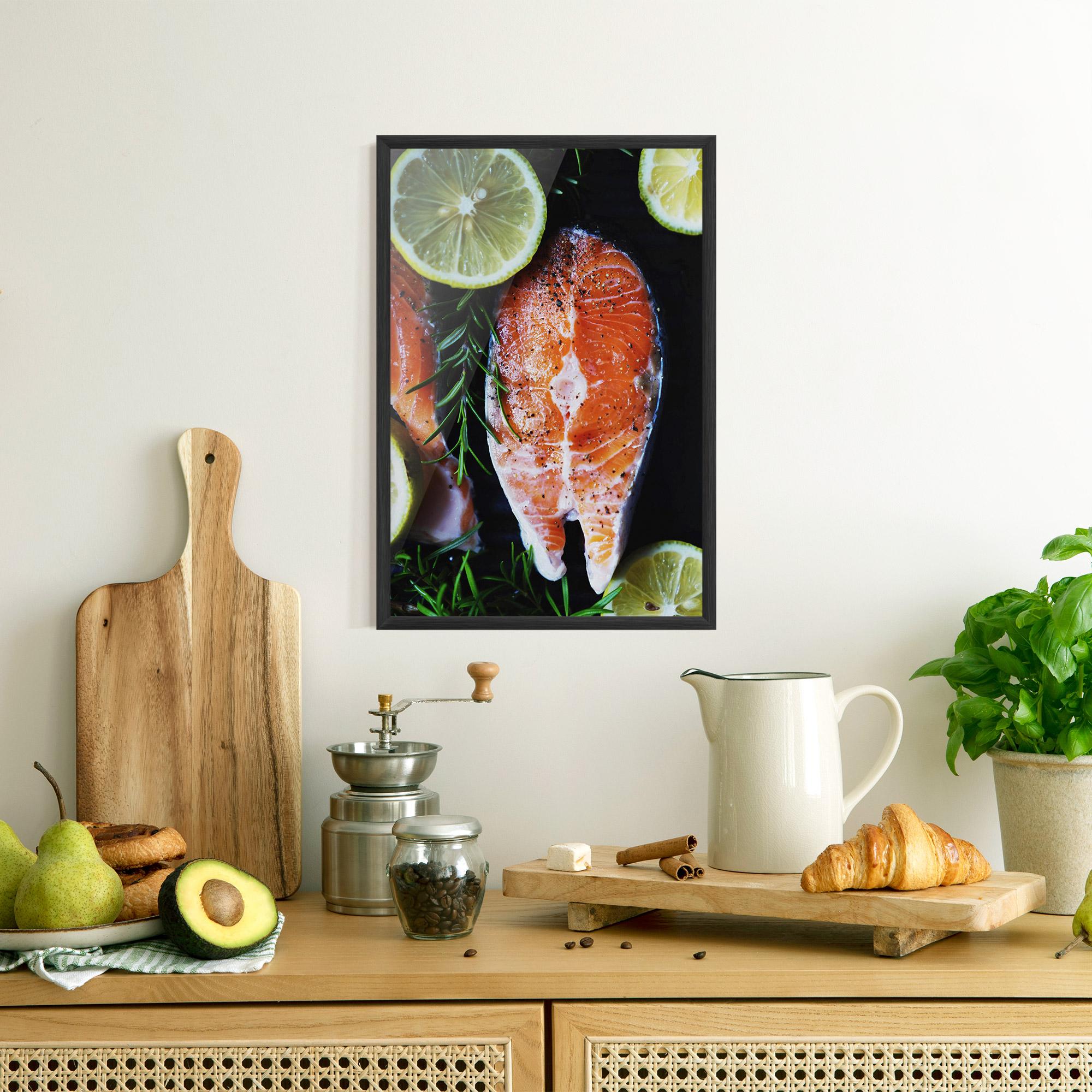 Keretezett Poszter Fish With Lemons mockup 8