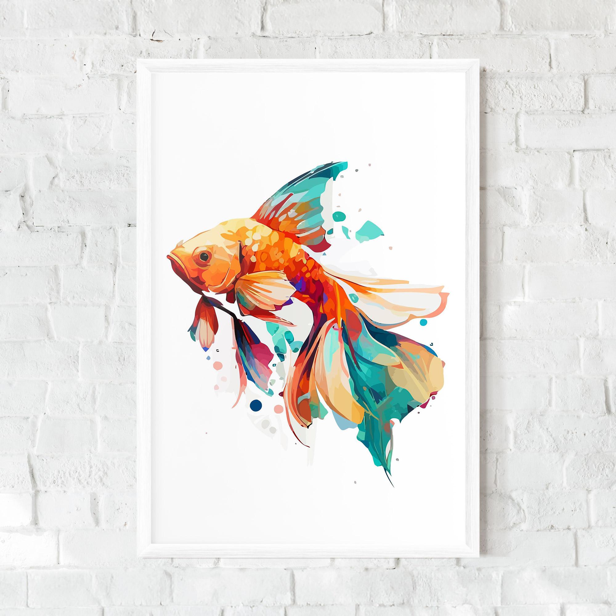 Keretezett Poszter Blue Orange Fish mockup 0