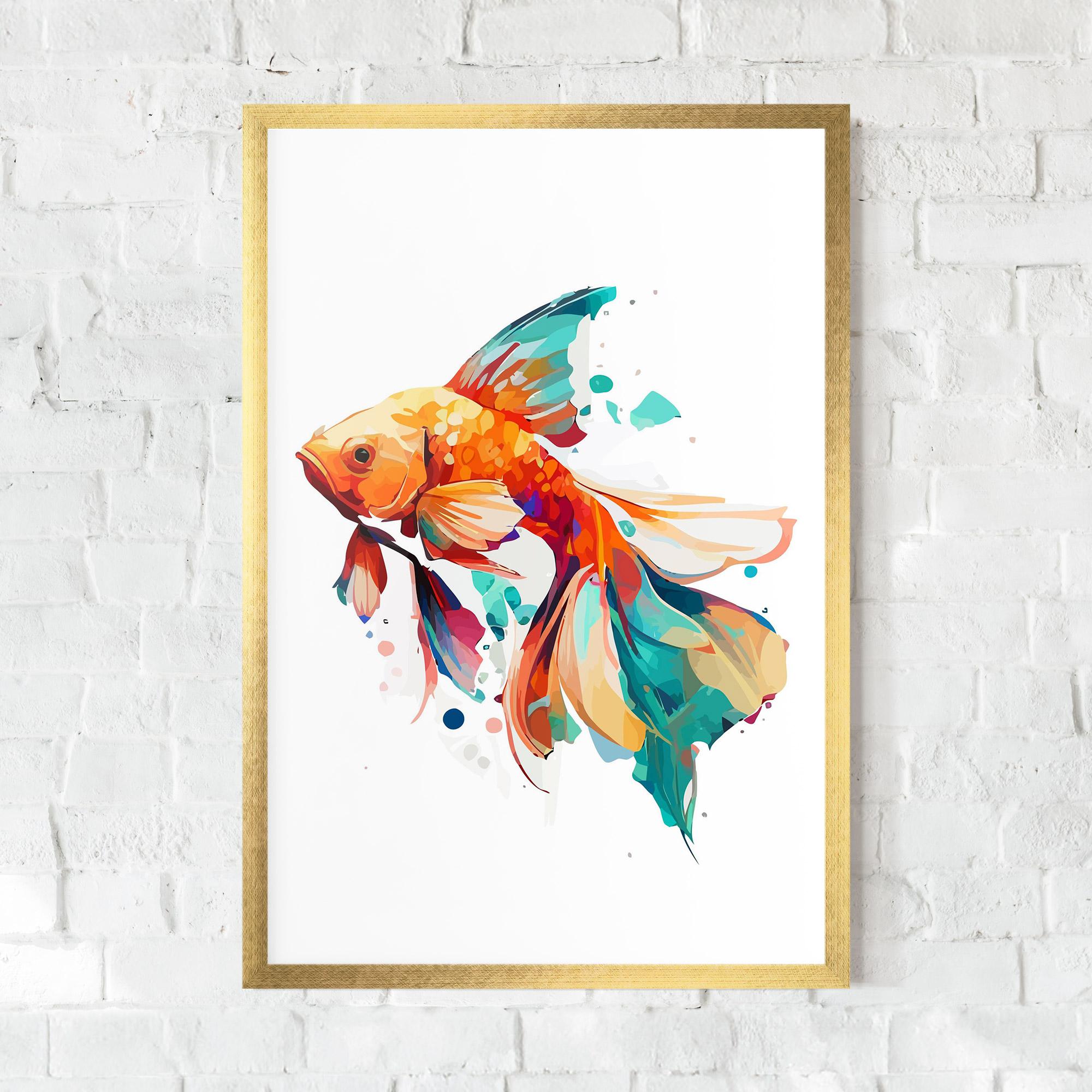 Keretezett Poszter Blue Orange Fish mockup 0