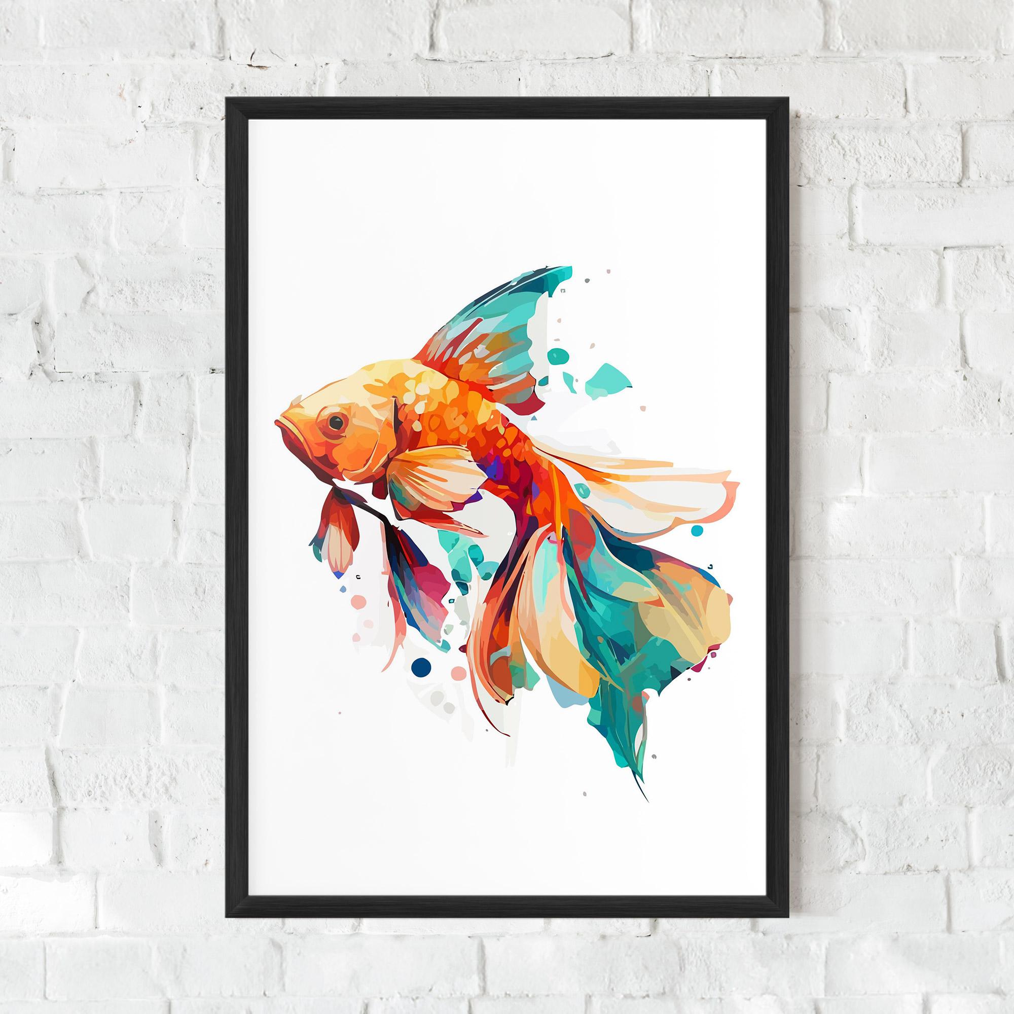Keretezett Poszter Blue Orange Fish mockup 0