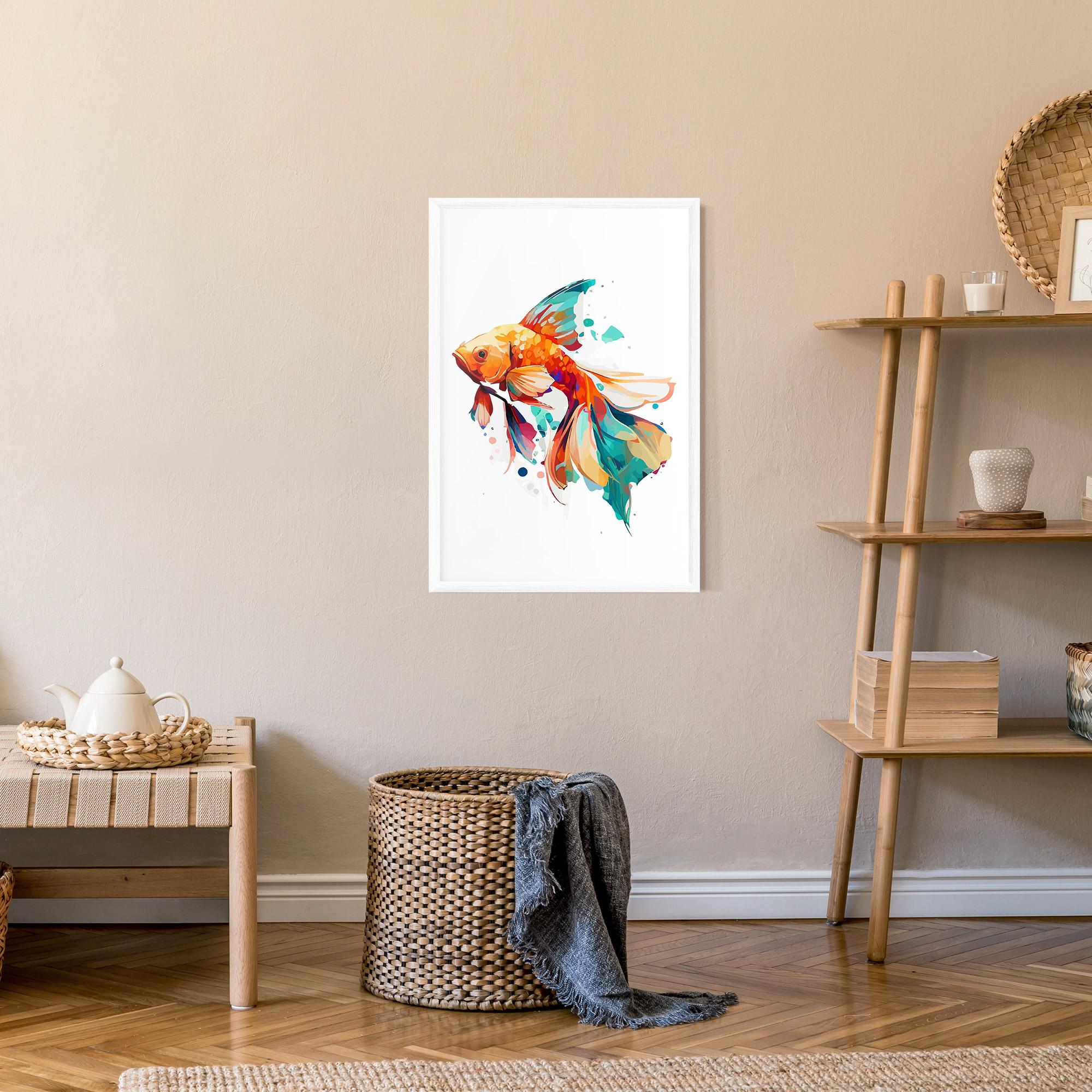 Keretezett Poszter Blue Orange Fish mockup 9
