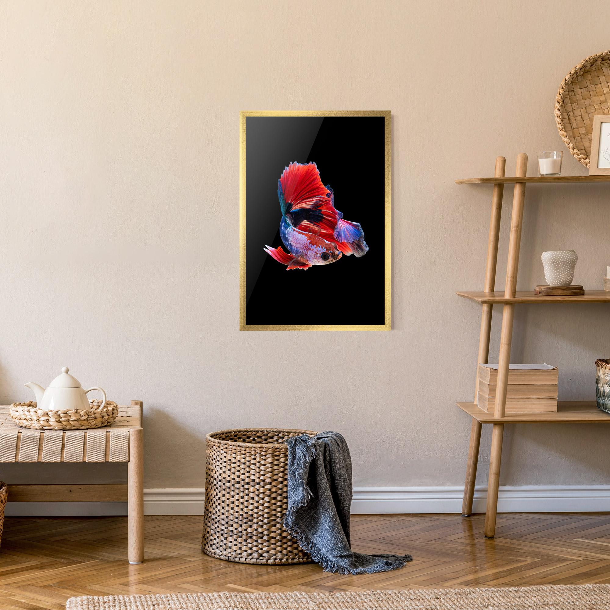 Keretezett Poszter Red Black Betta mockup 9
