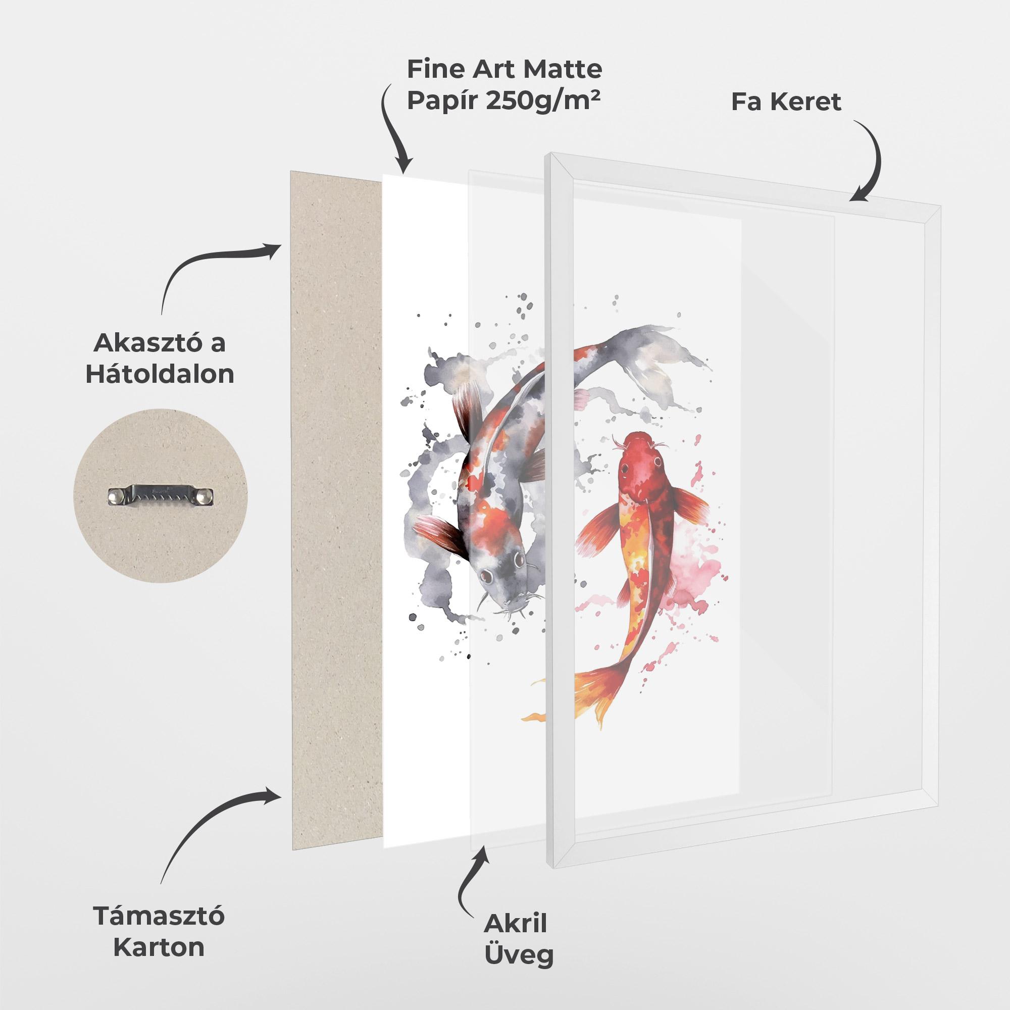Keretezett Poszter Beautiful Koi mockup 1