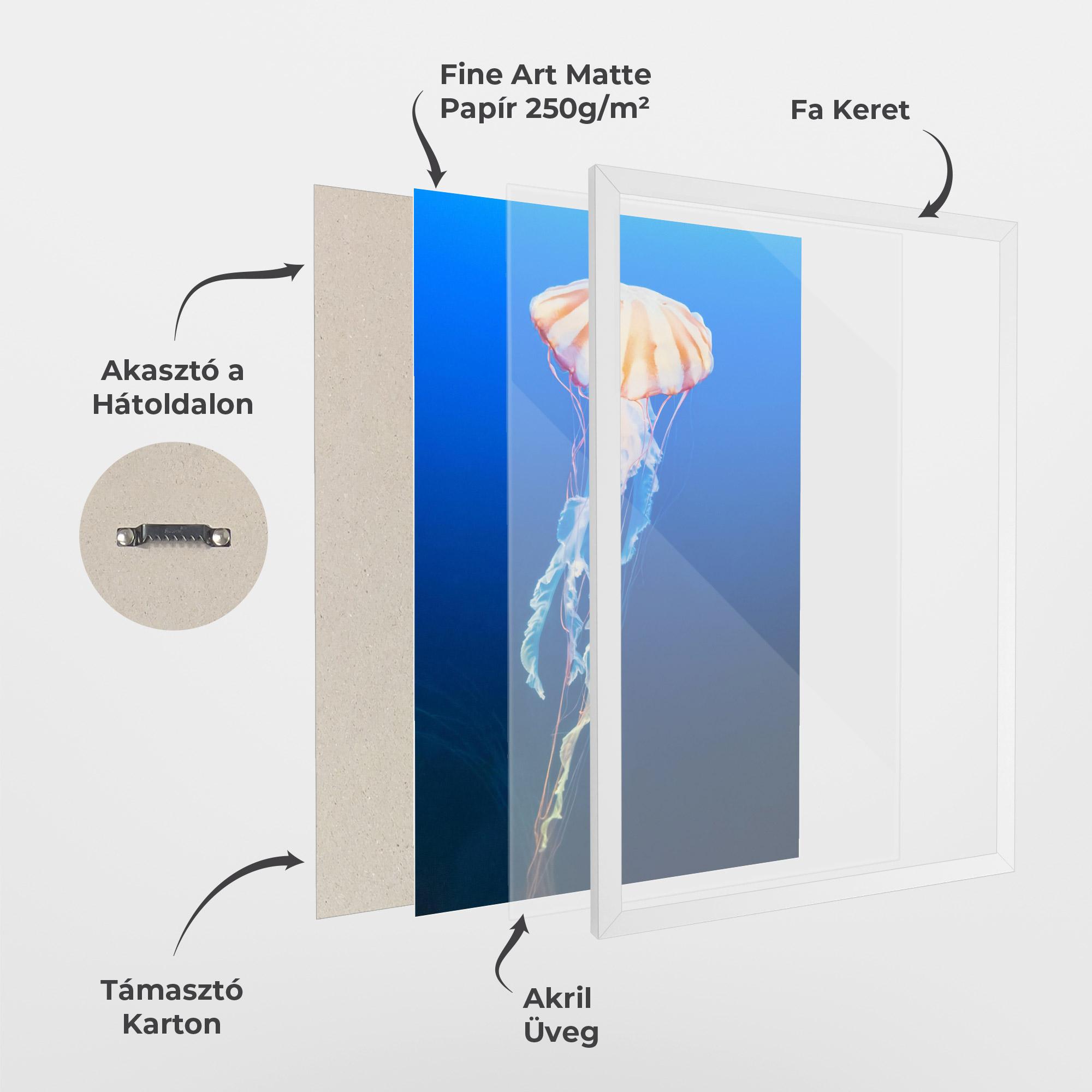 Keretezett Poszter Cream Jellyfish mockup 1