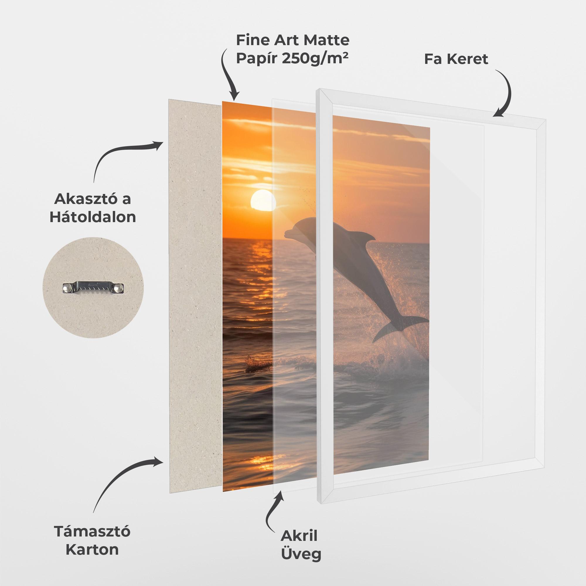Keretezett Poszter Dolphin Jump mockup 1