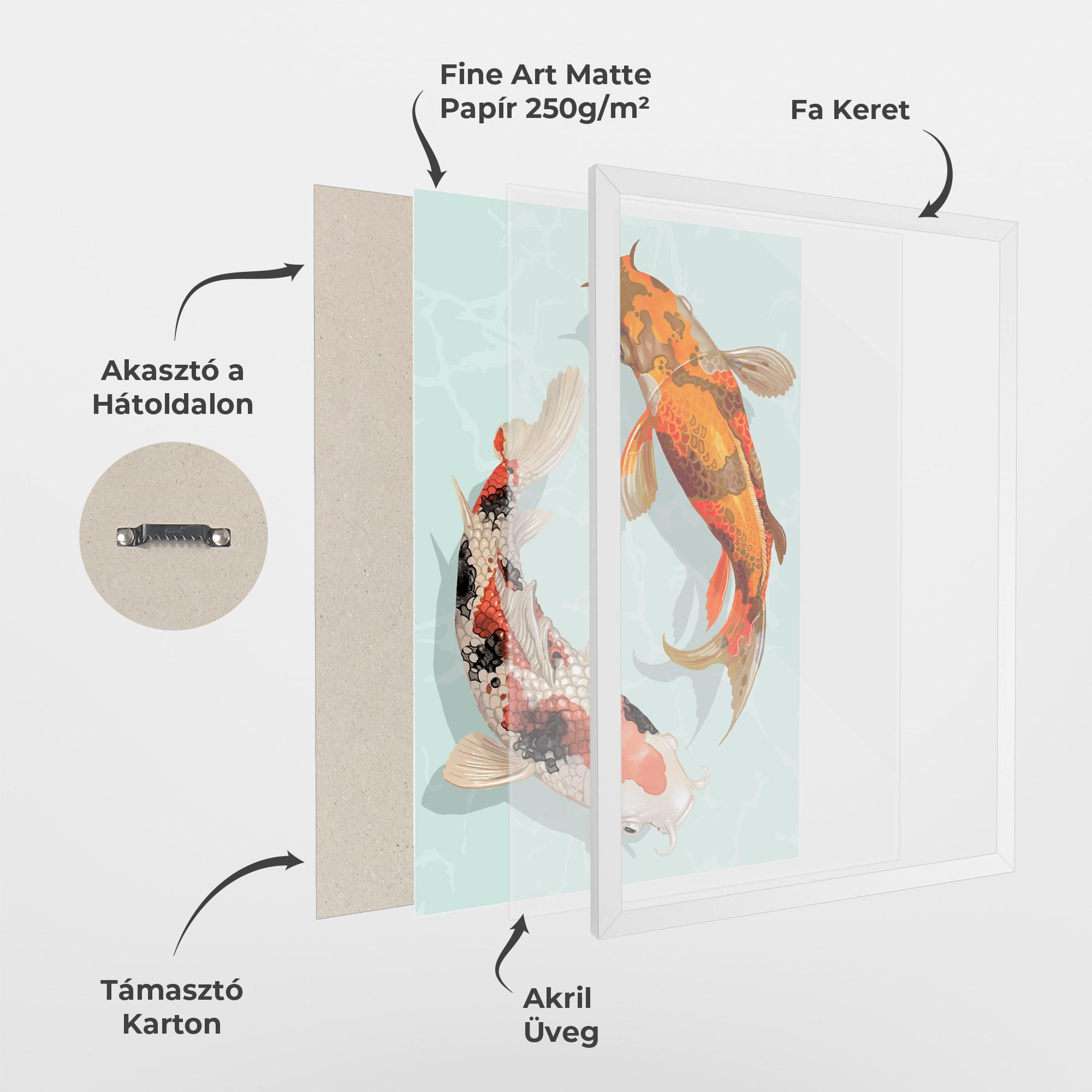 Keretezett Poszter Koi Fish mockup 1