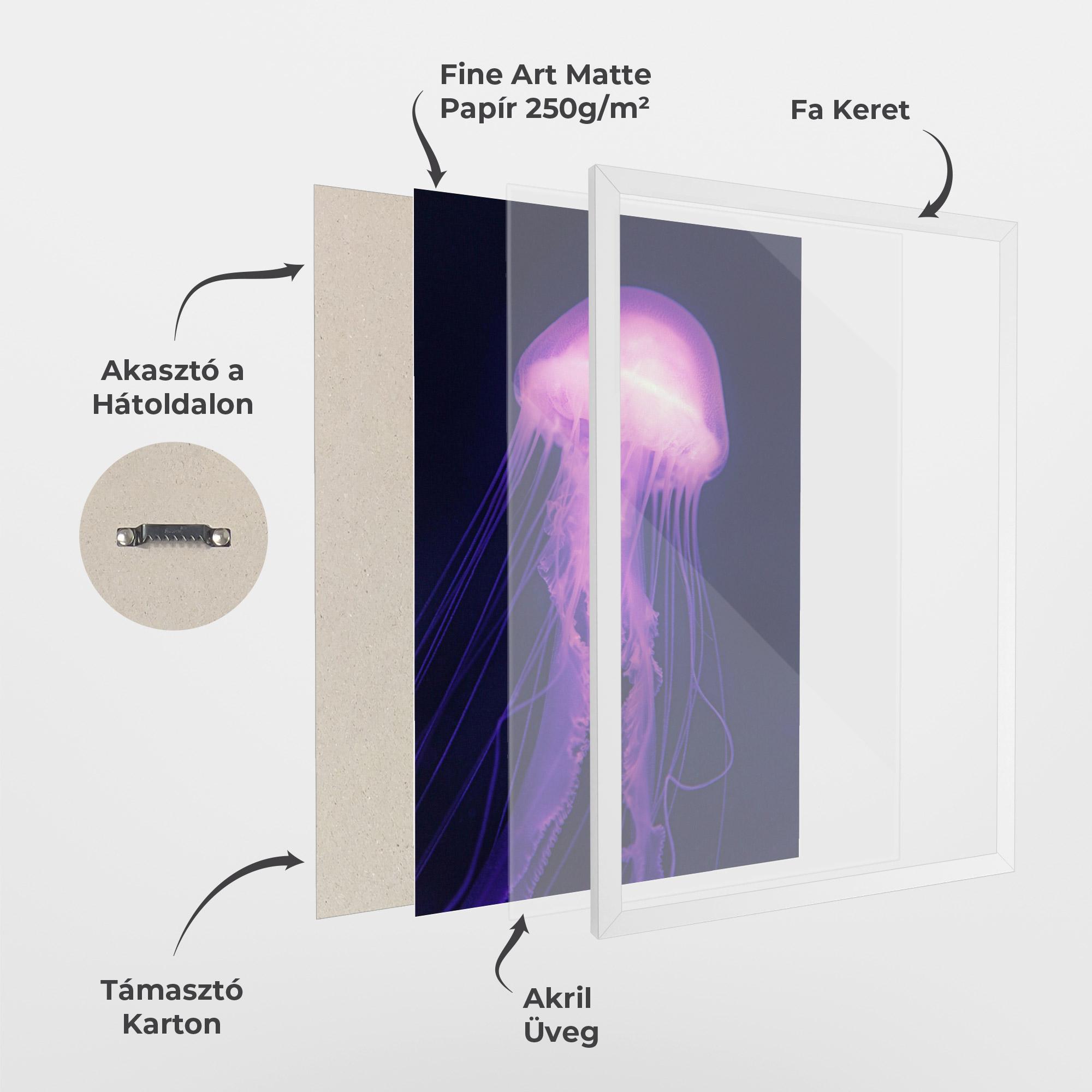 Keretezett Poszter Light Purple Jellyfish mockup 1