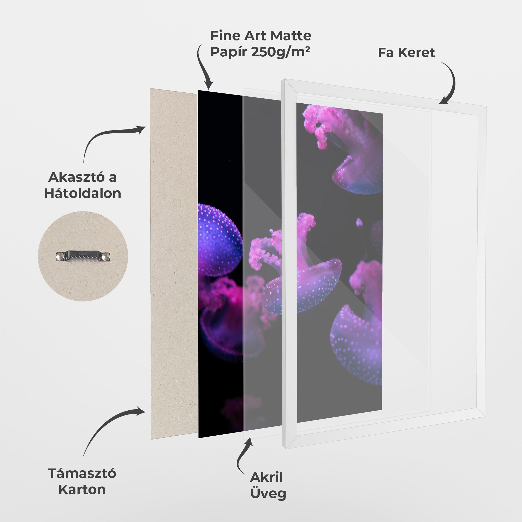 Keretezett Poszter Little Purple Jellyfish mockup 1