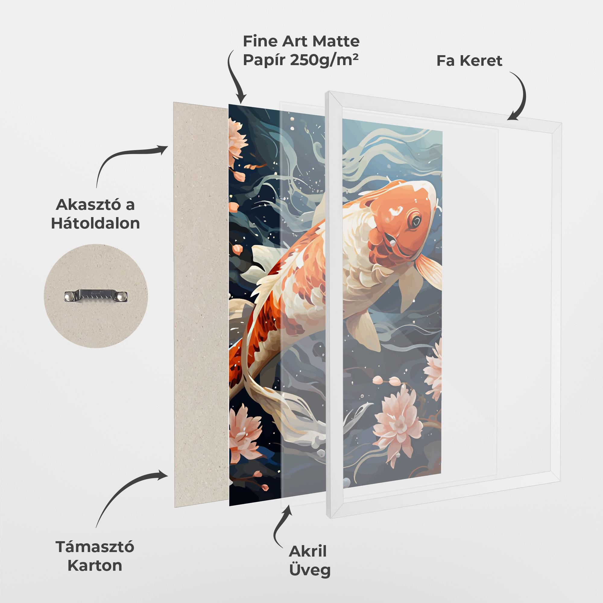Keretezett Poszter Pretty Koi mockup 1