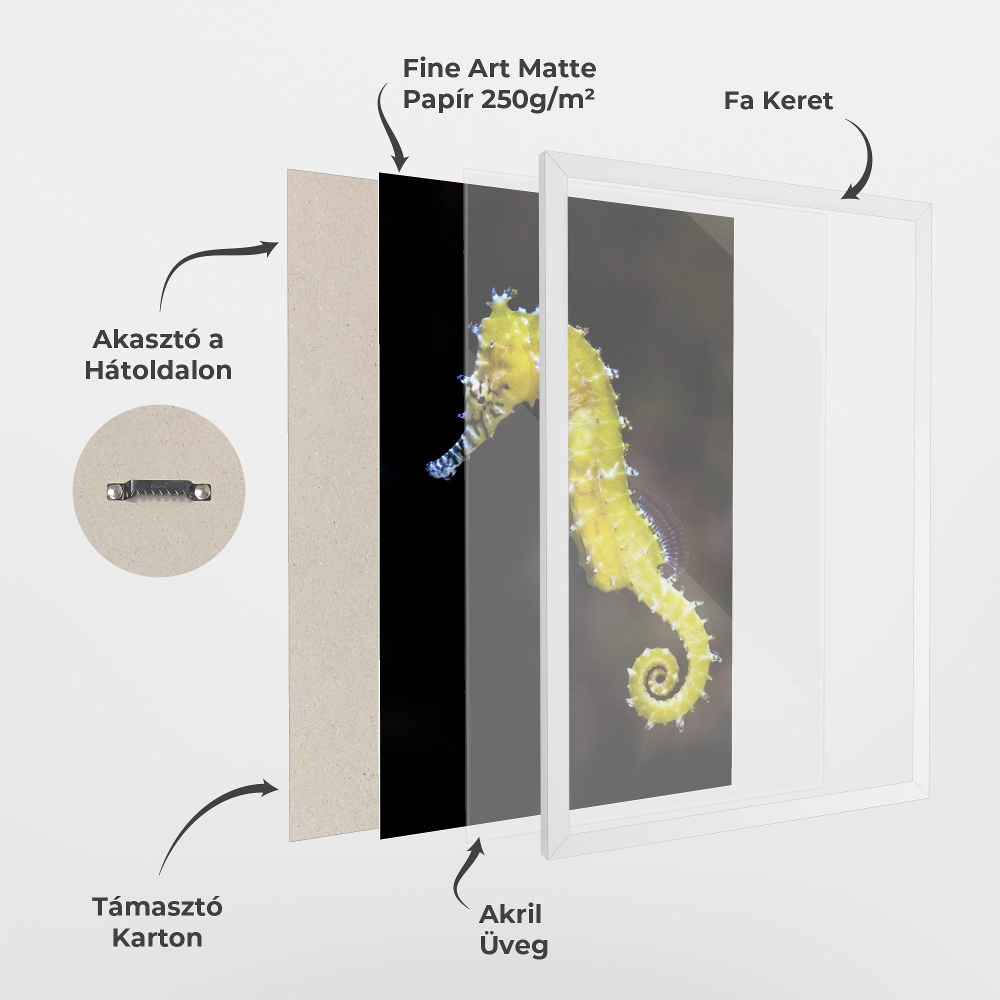 Keretezett Poszter Yellow Seahorse mockup 1