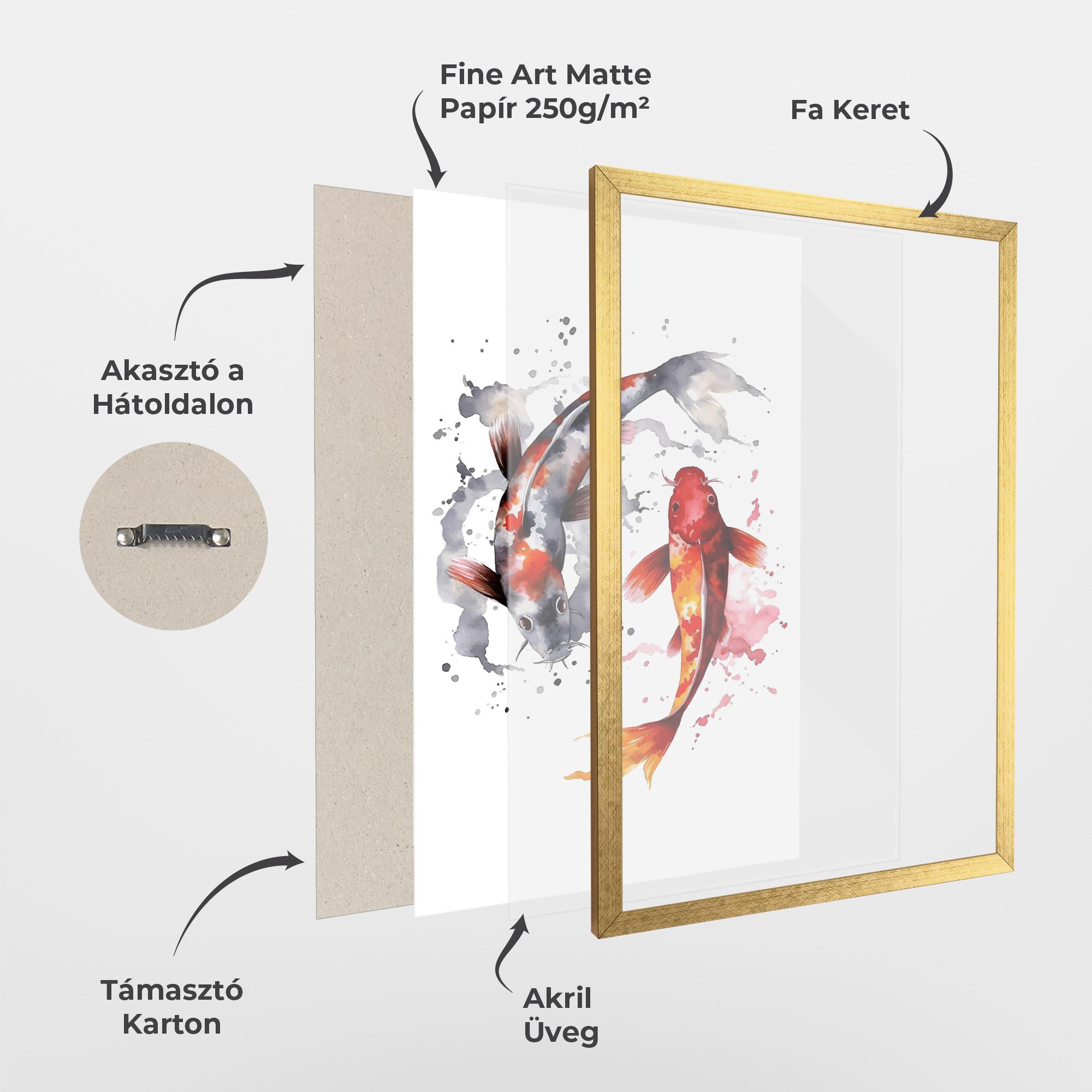 Keretezett Poszter Beautiful Koi mockup 1