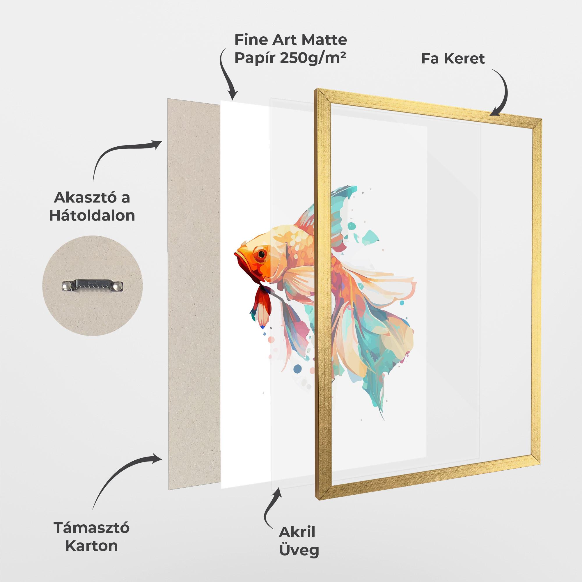 Keretezett Poszter Blue Orange Fish mockup 1