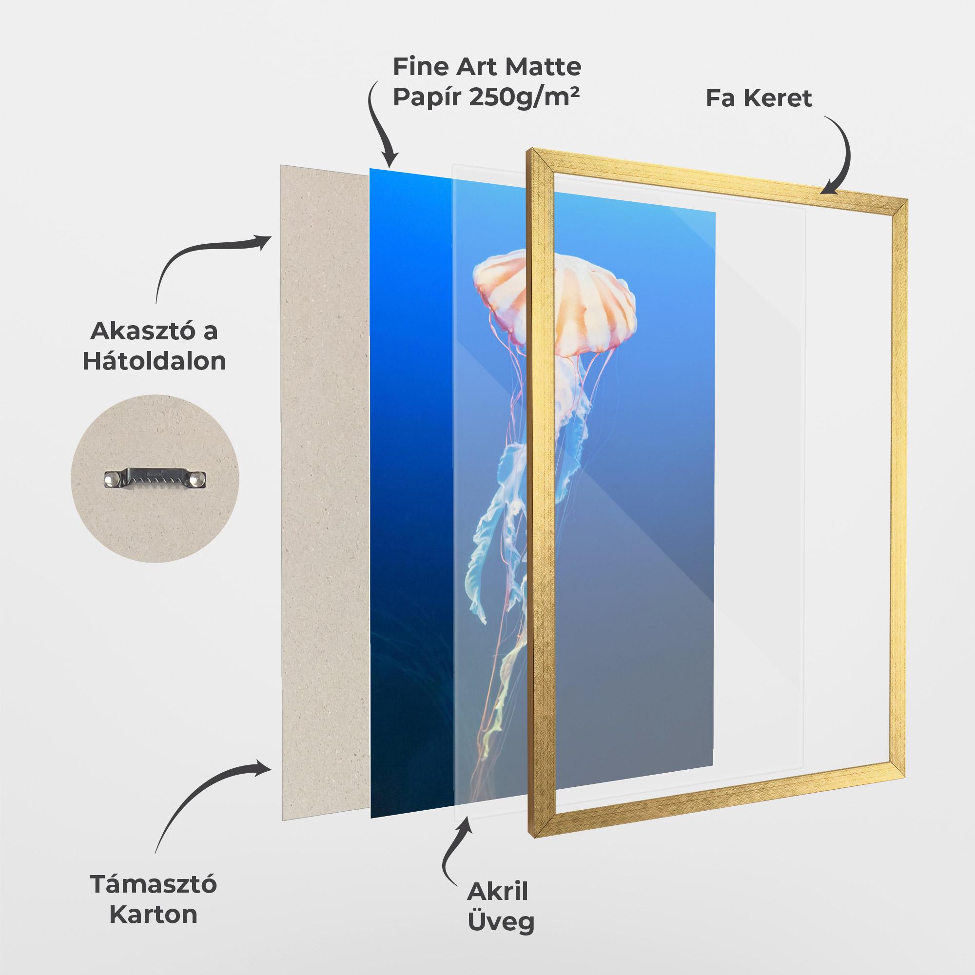 Keretezett Poszter Cream Jellyfish mockup 1