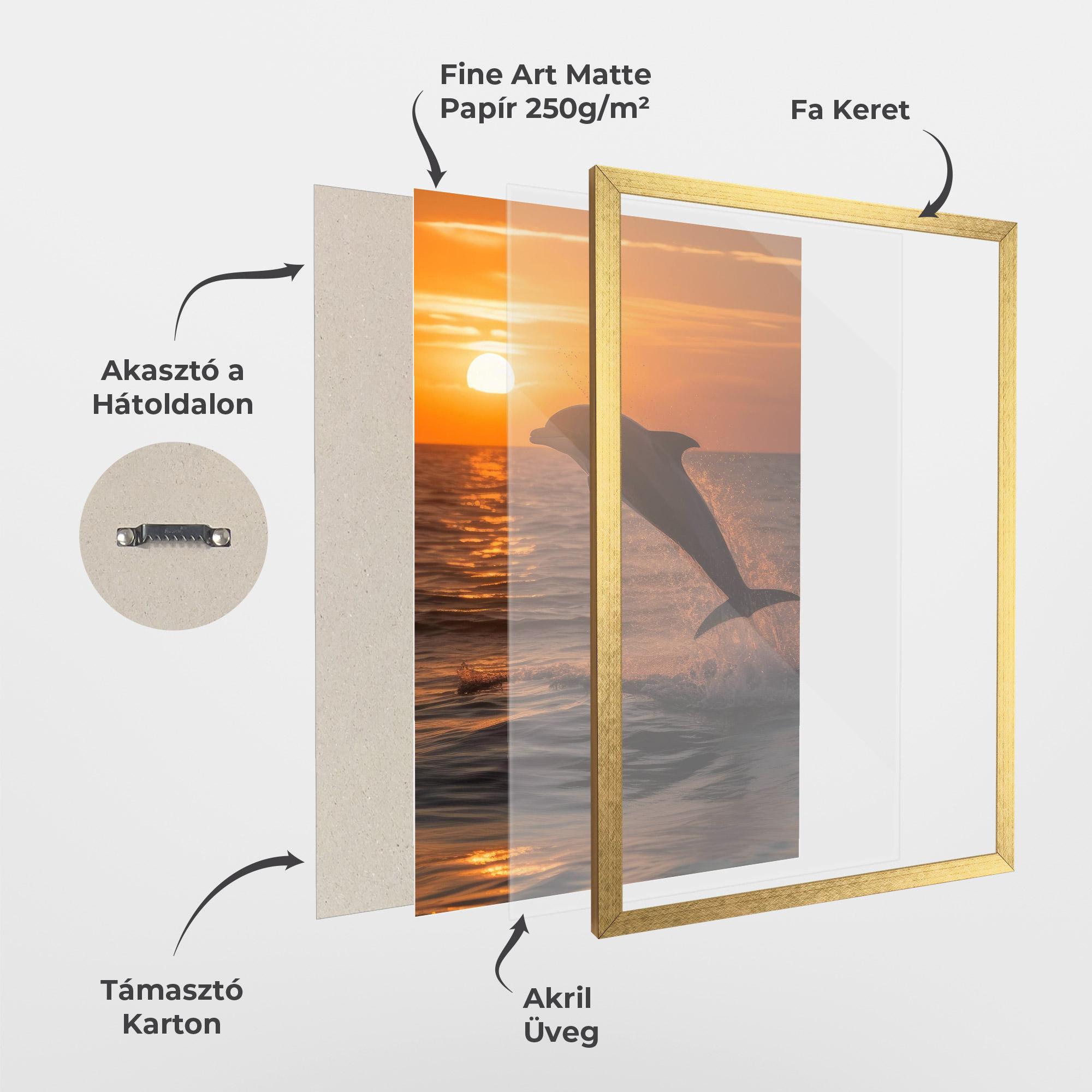Keretezett Poszter Dolphin Jump mockup 1