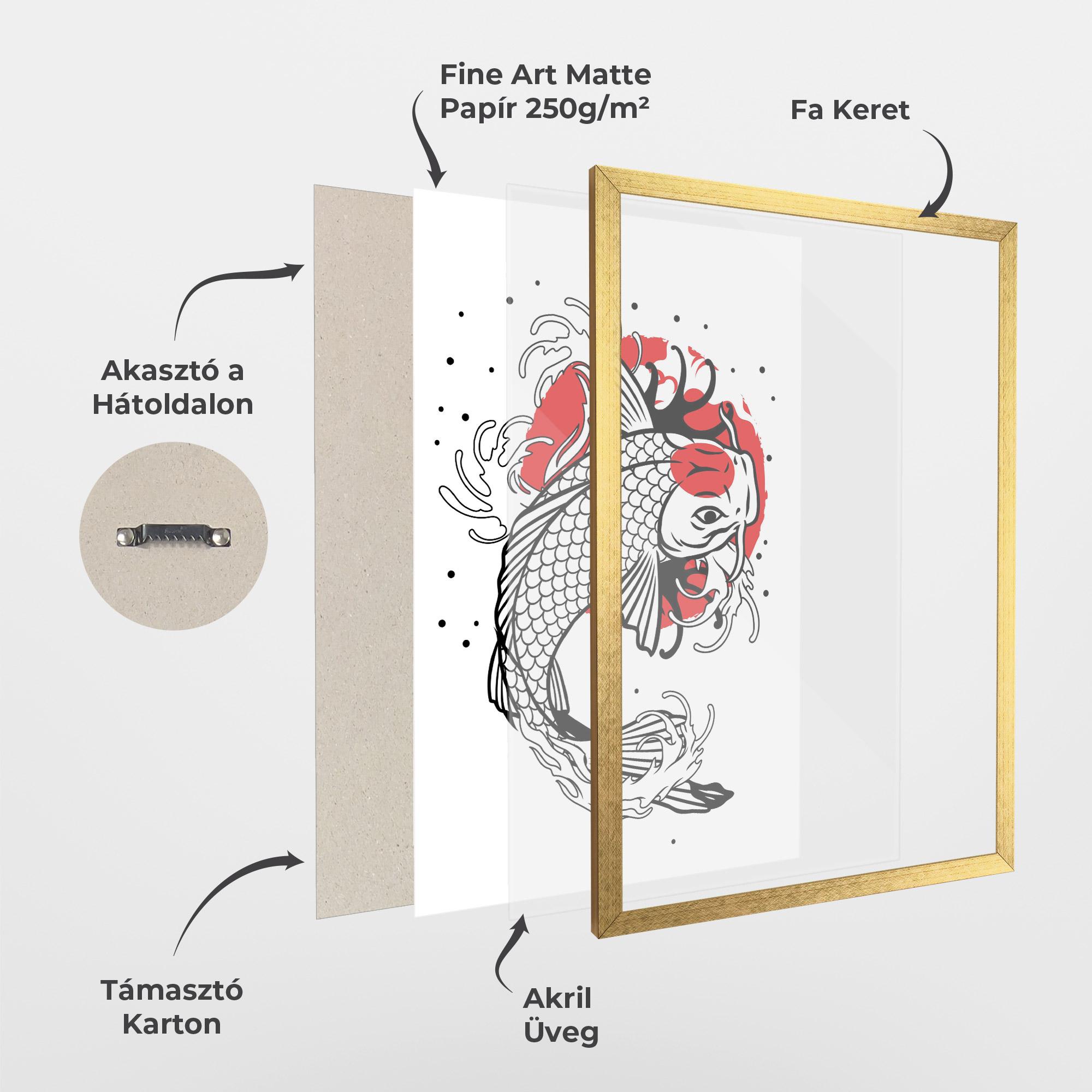 Keretezett Poszter Koi Design mockup 1