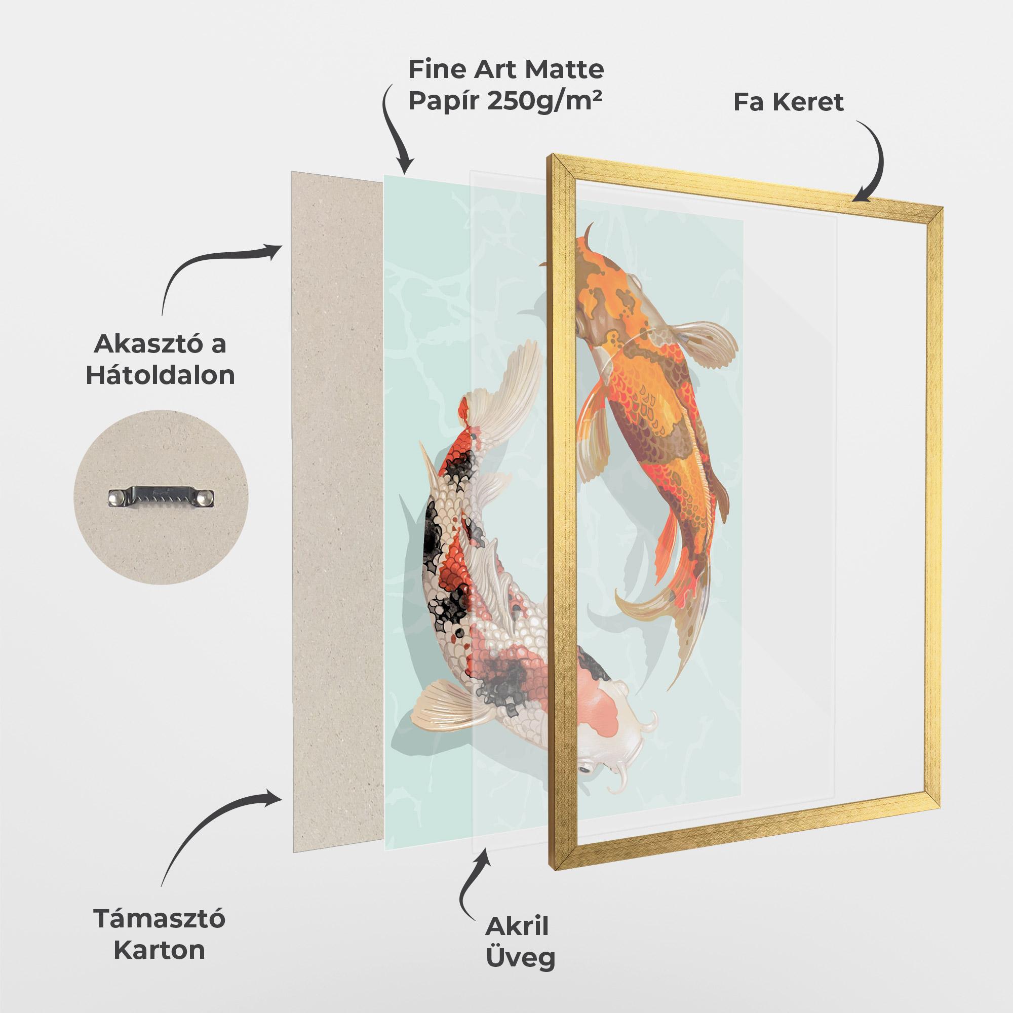 Keretezett Poszter Koi Fish mockup 1
