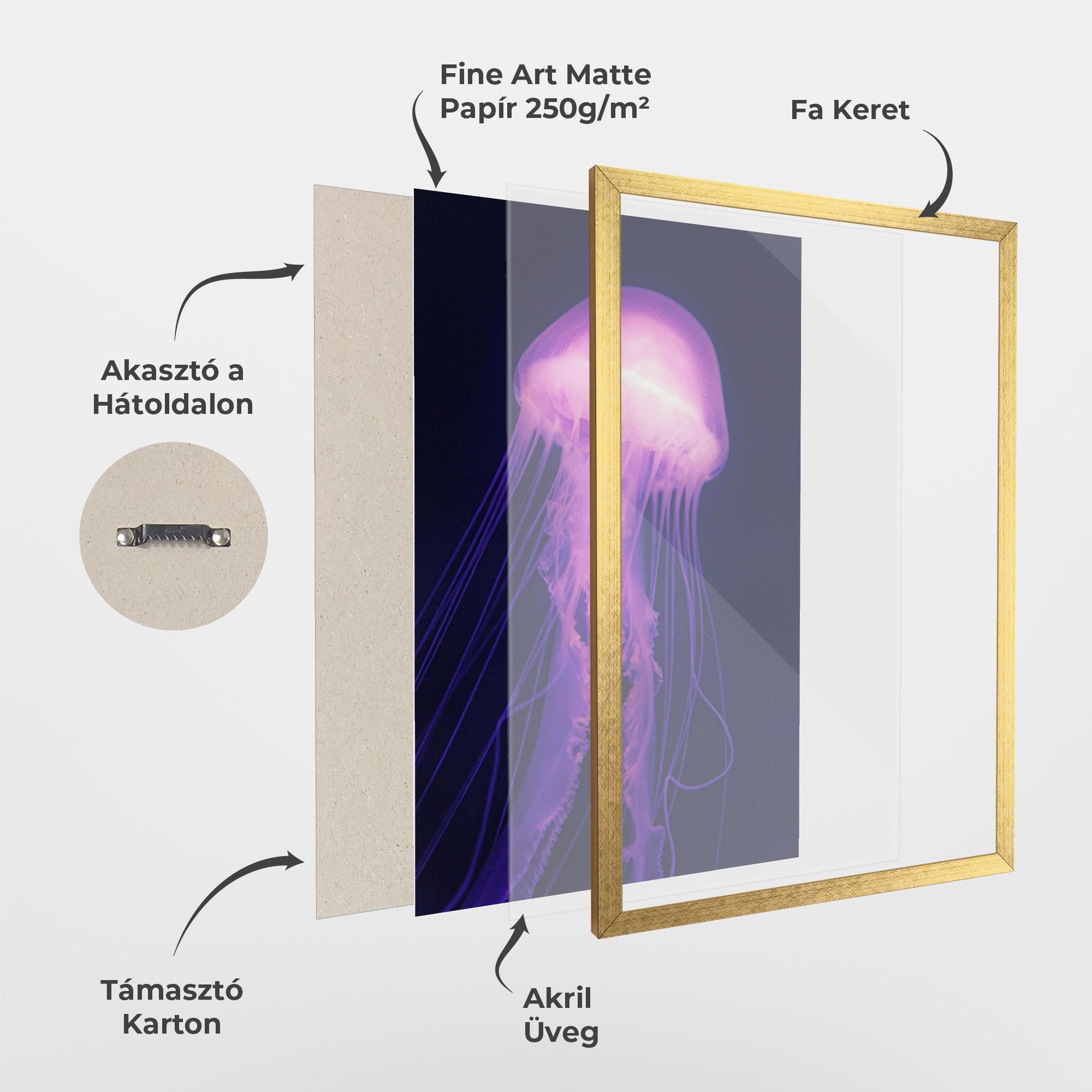 Keretezett Poszter Light Purple Jellyfish mockup 1