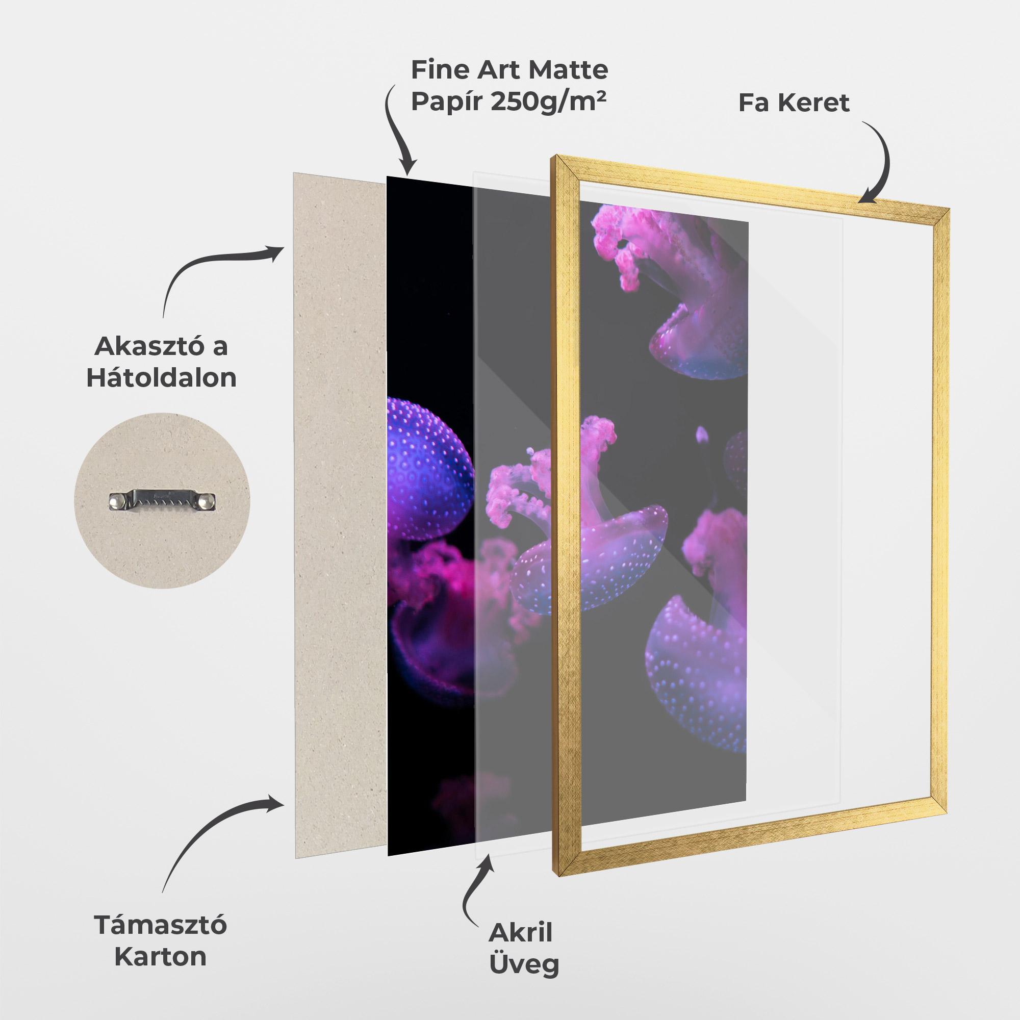 Keretezett Poszter Little Purple Jellyfish mockup 1