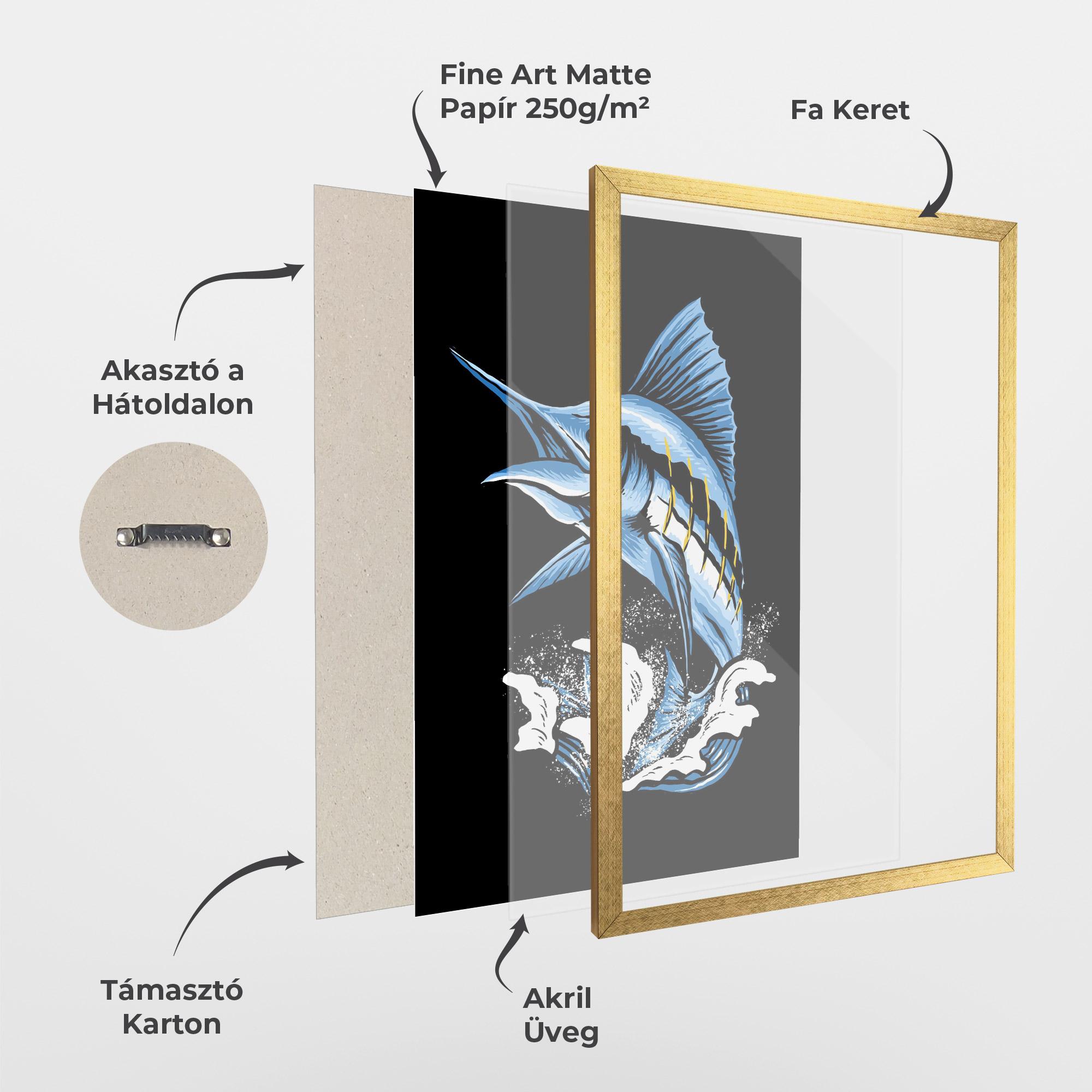 Keretezett Poszter Sword Fish mockup 1