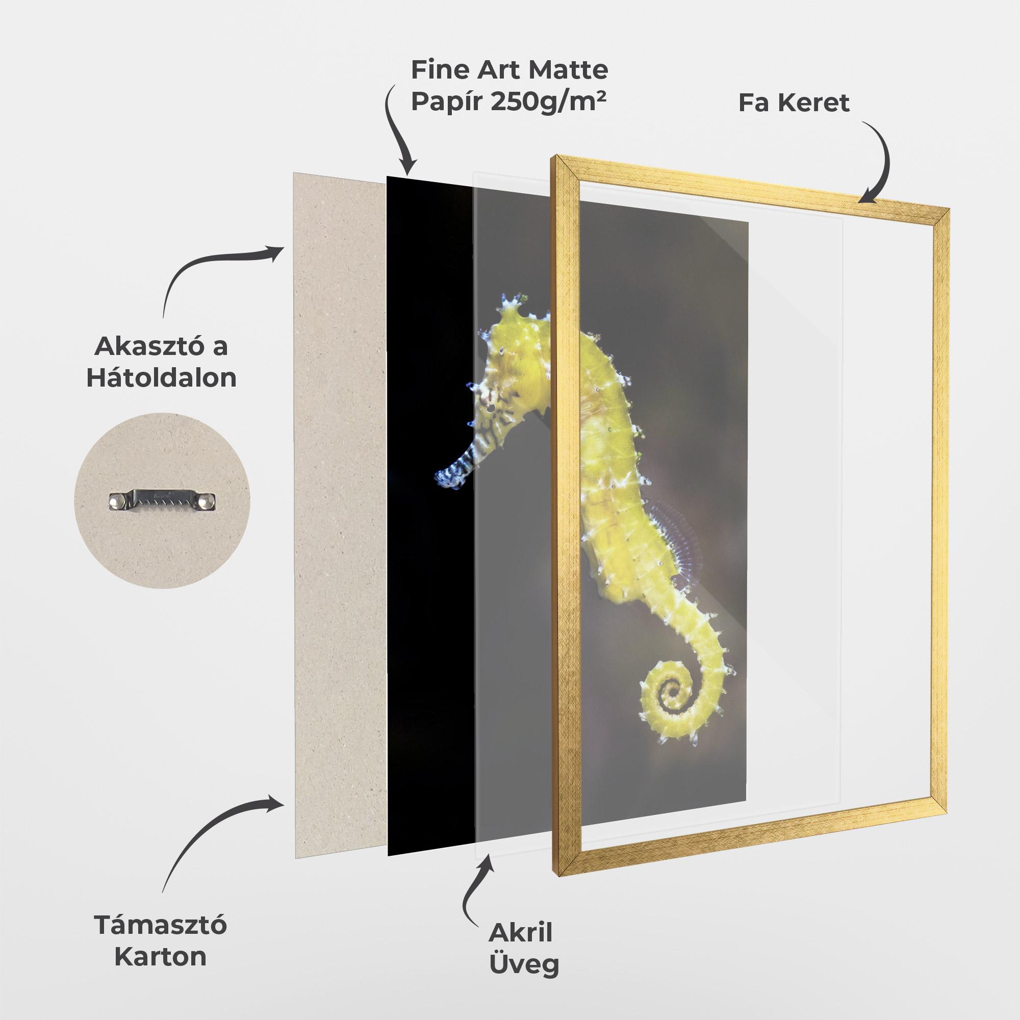 Keretezett Poszter Yellow Seahorse mockup 1