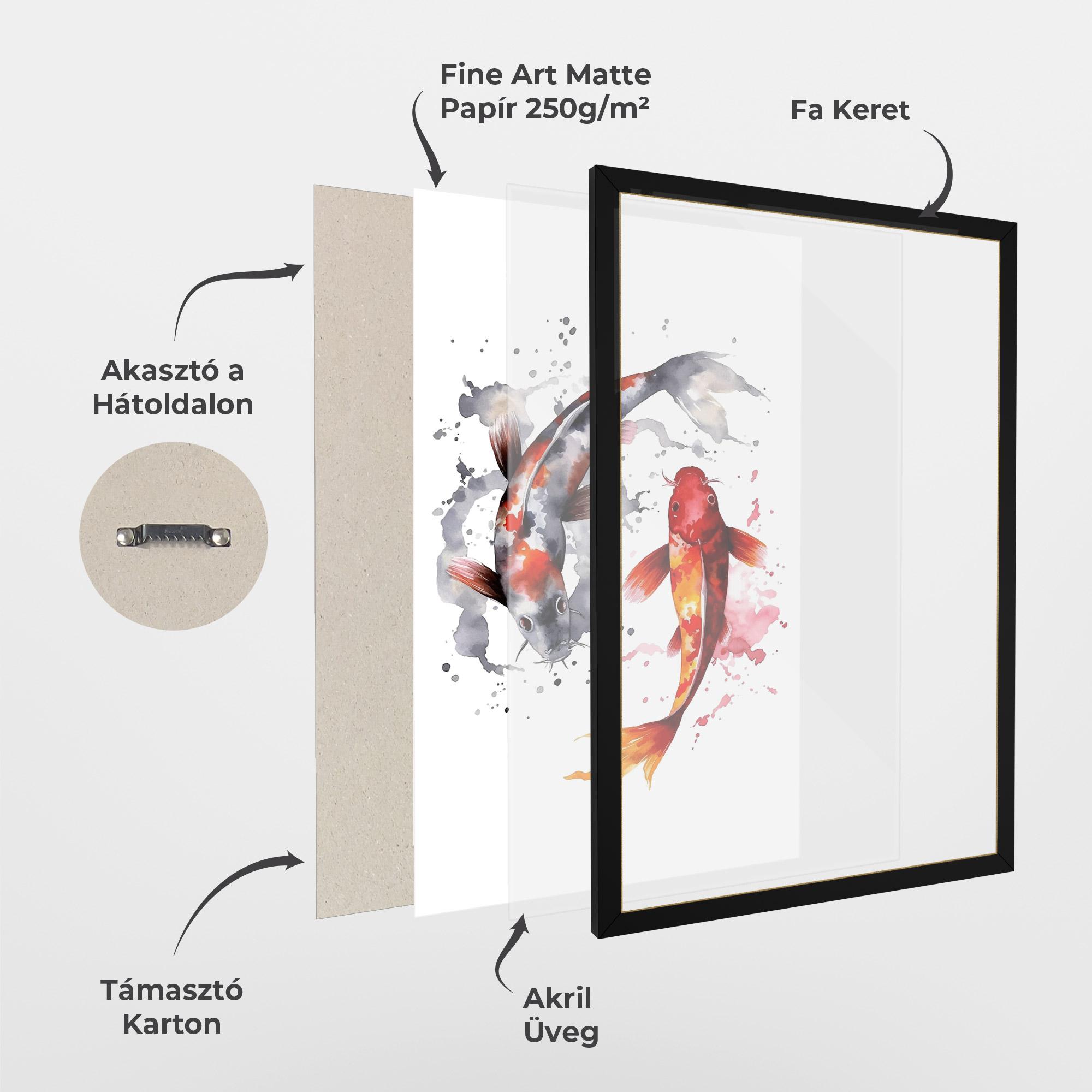 Keretezett Poszter Beautiful Koi mockup 1