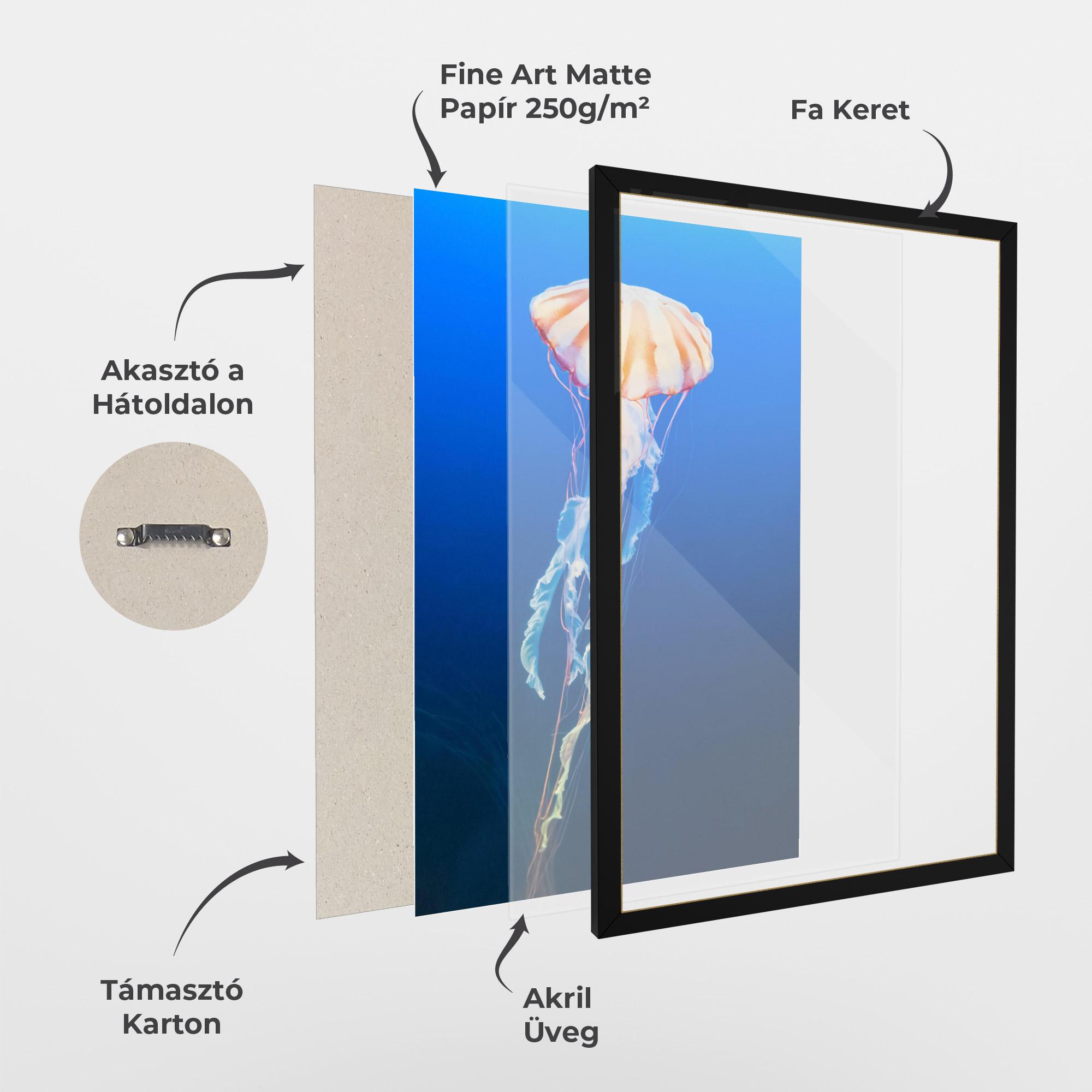 Keretezett Poszter Cream Jellyfish mockup 1