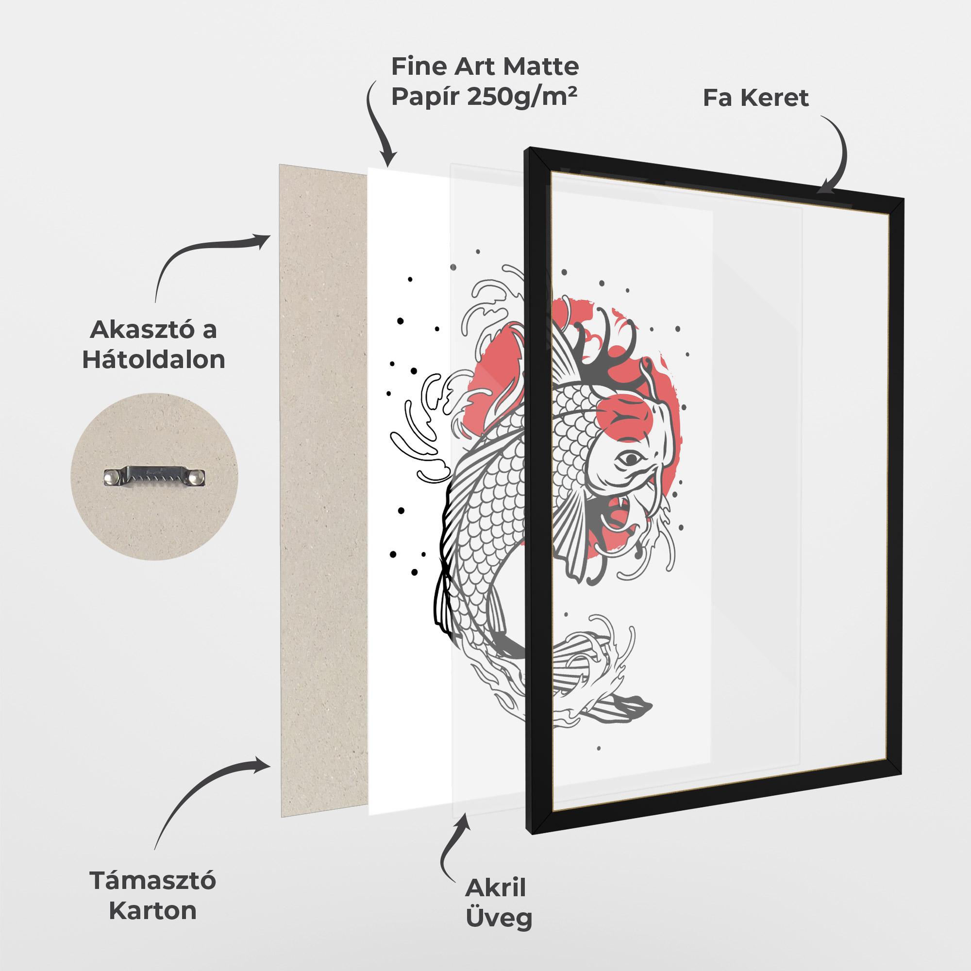 Keretezett Poszter Koi Design mockup 1