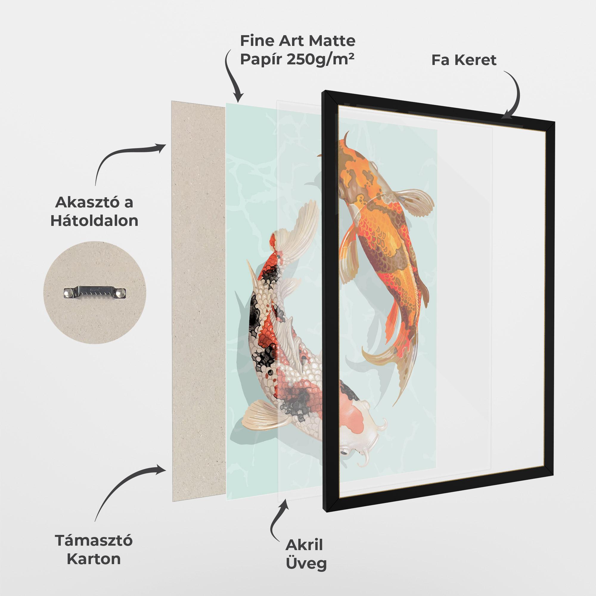 Keretezett Poszter Koi Fish mockup 1