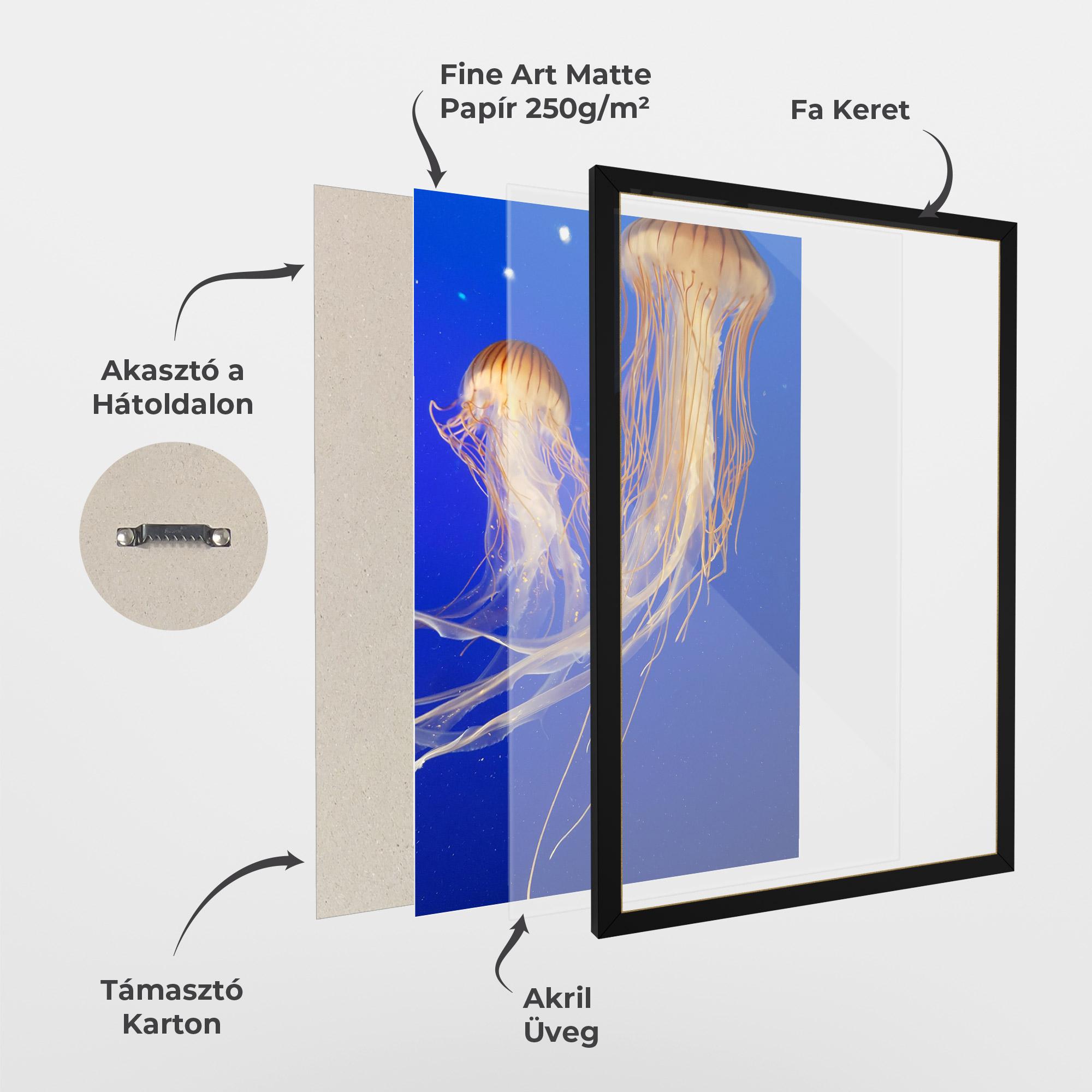 Keretezett Poszter Light Orange Jellyfish mockup 1