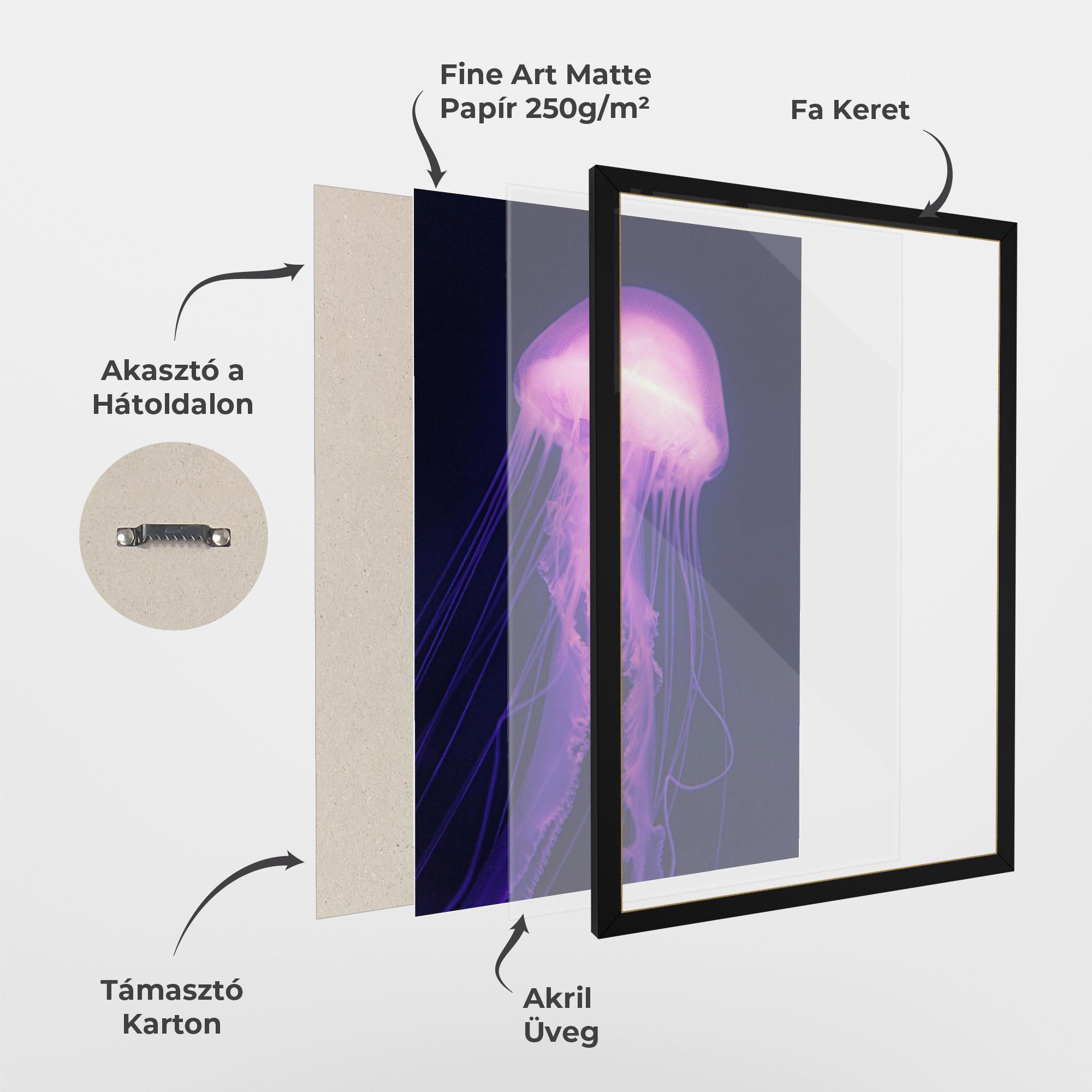 Keretezett Poszter Light Purple Jellyfish mockup 1
