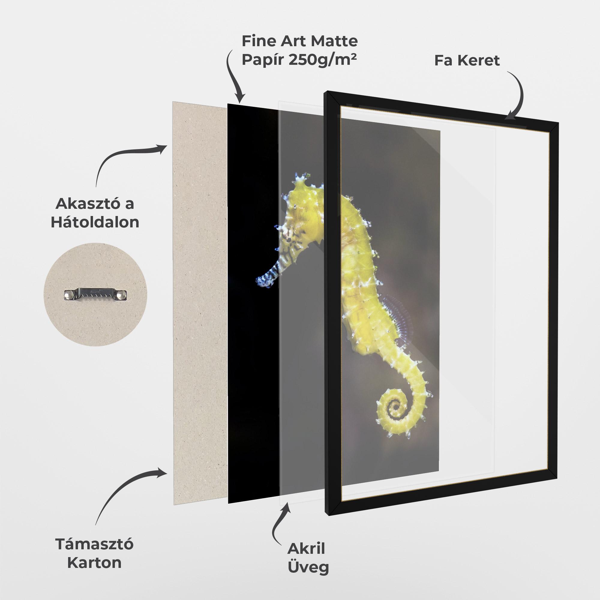 Keretezett Poszter Yellow Seahorse mockup 1