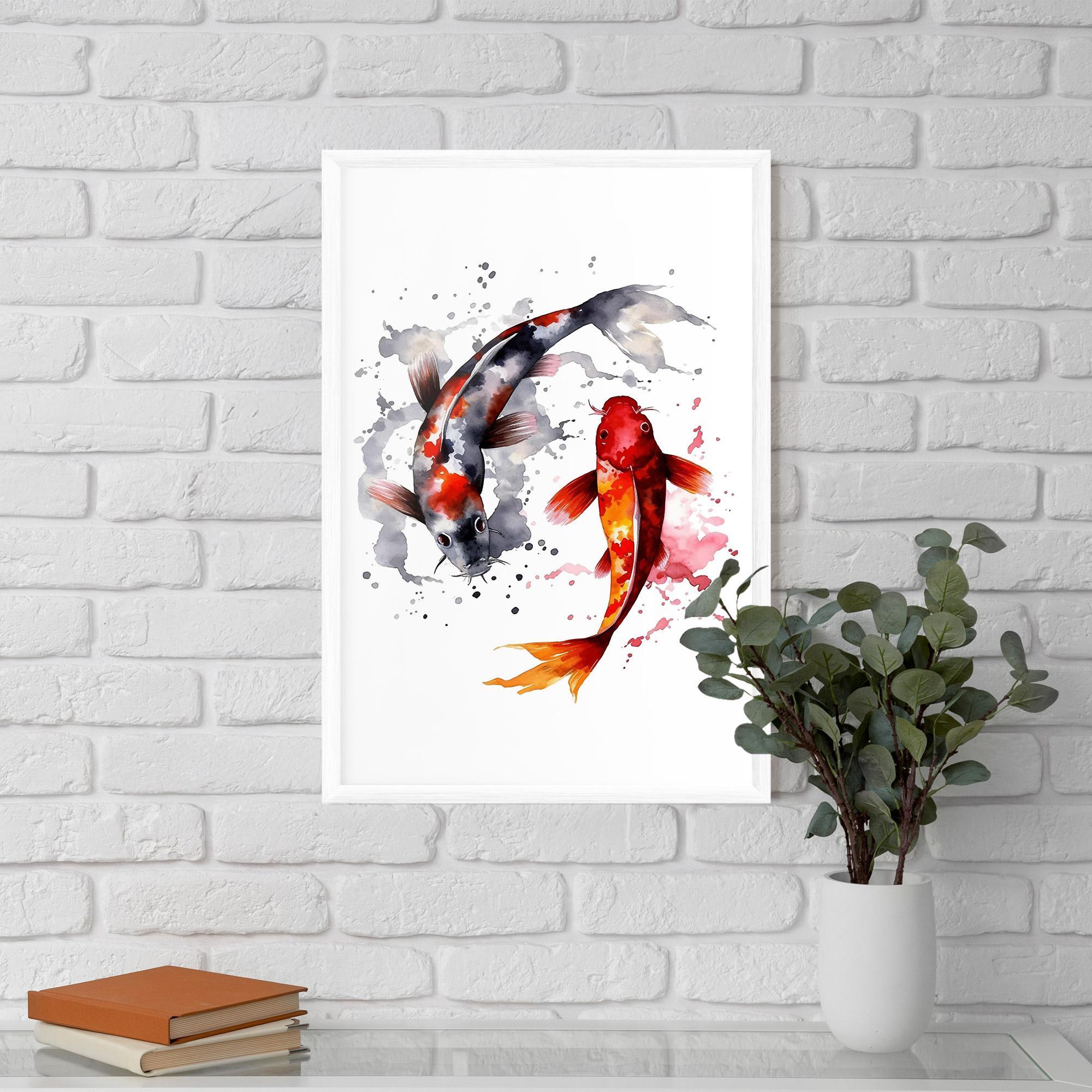 Keretezett Poszter Beautiful Koi mockup 5