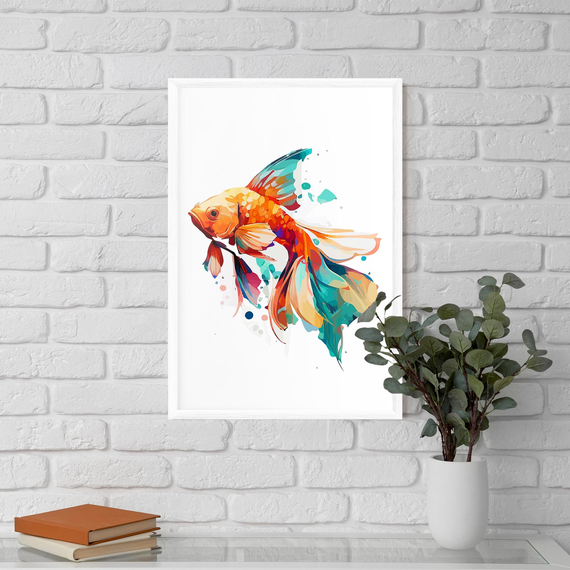Keretezett Poszter Blue Orange Fish mockup 5