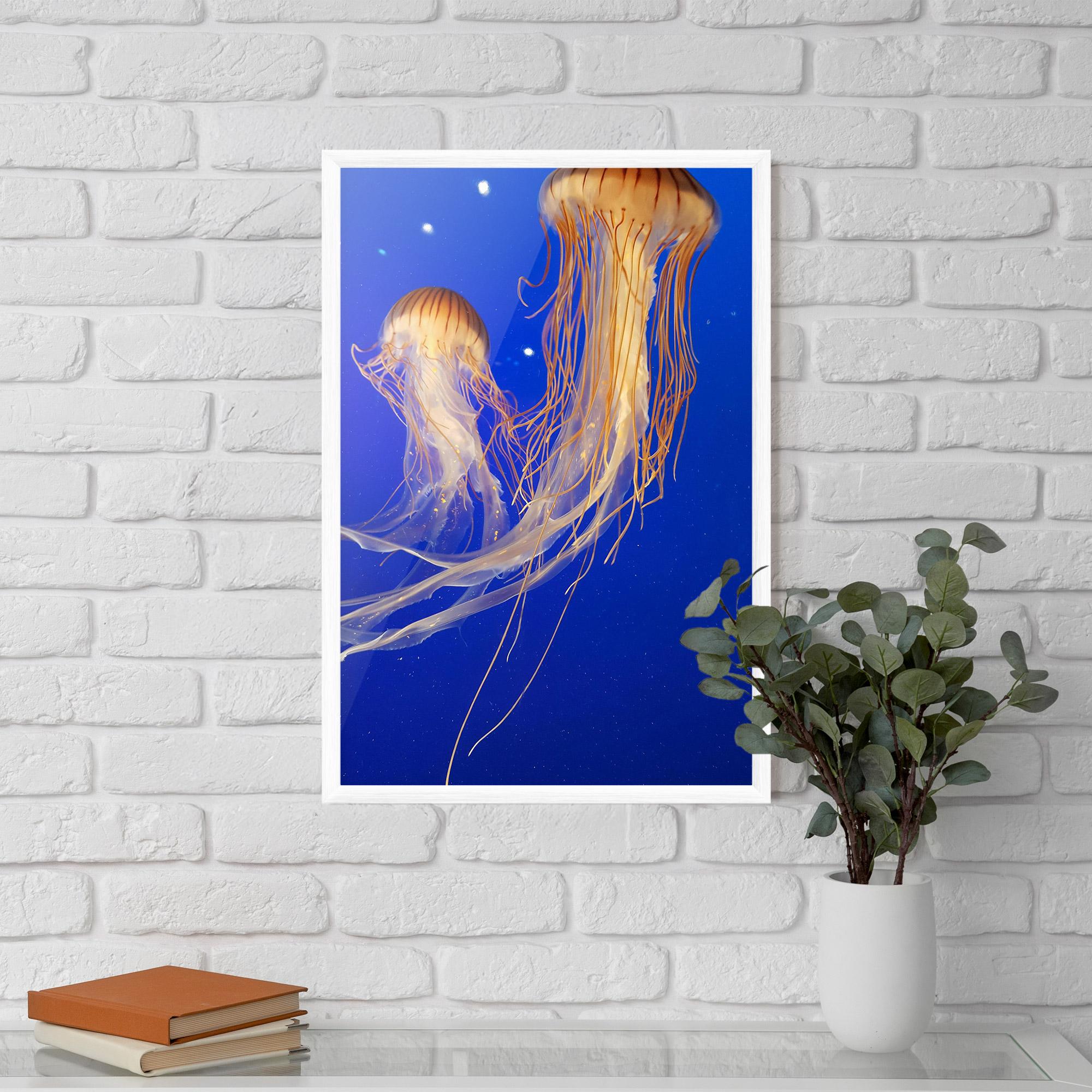 Keretezett Poszter Light Orange Jellyfish mockup 5