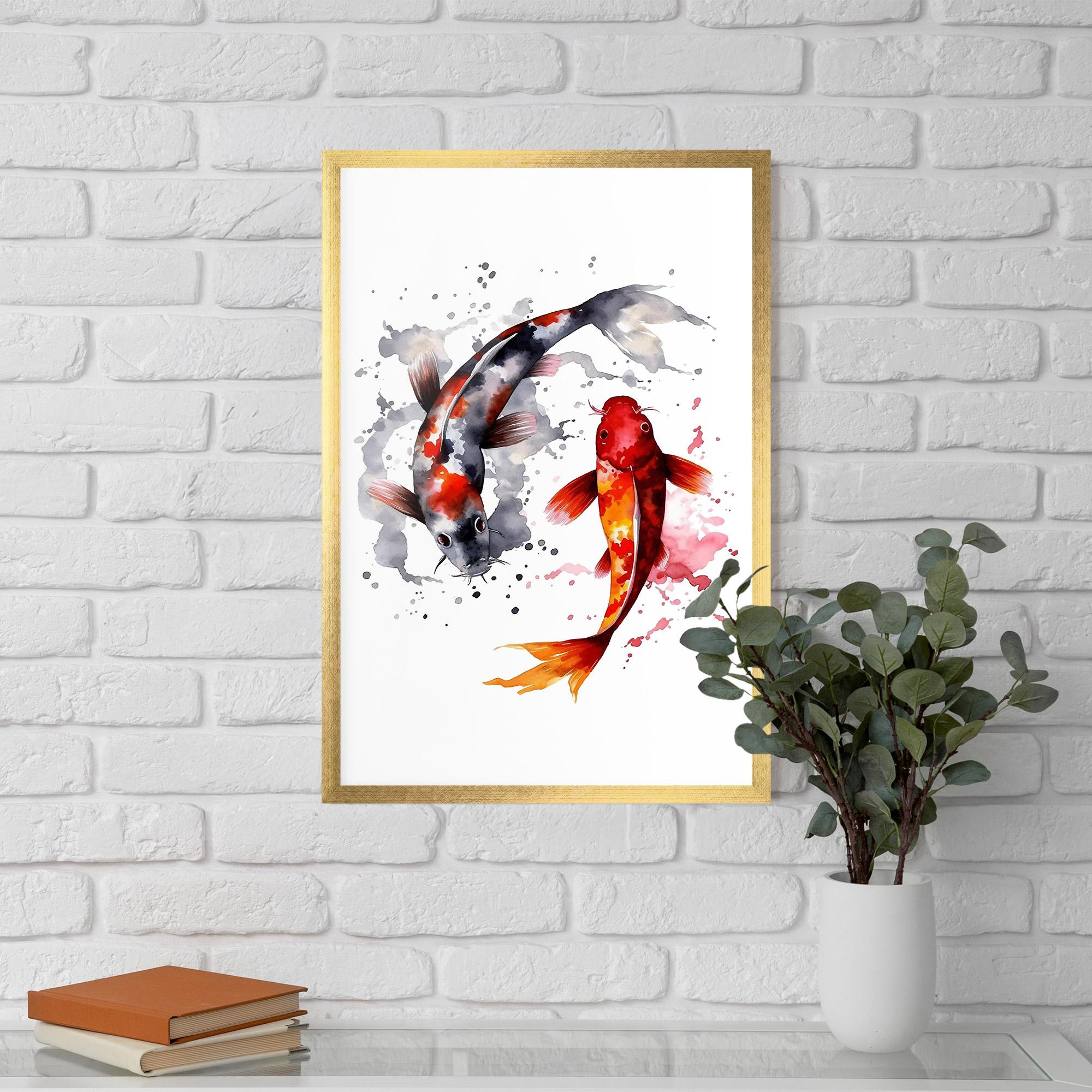 Keretezett Poszter Beautiful Koi mockup 5