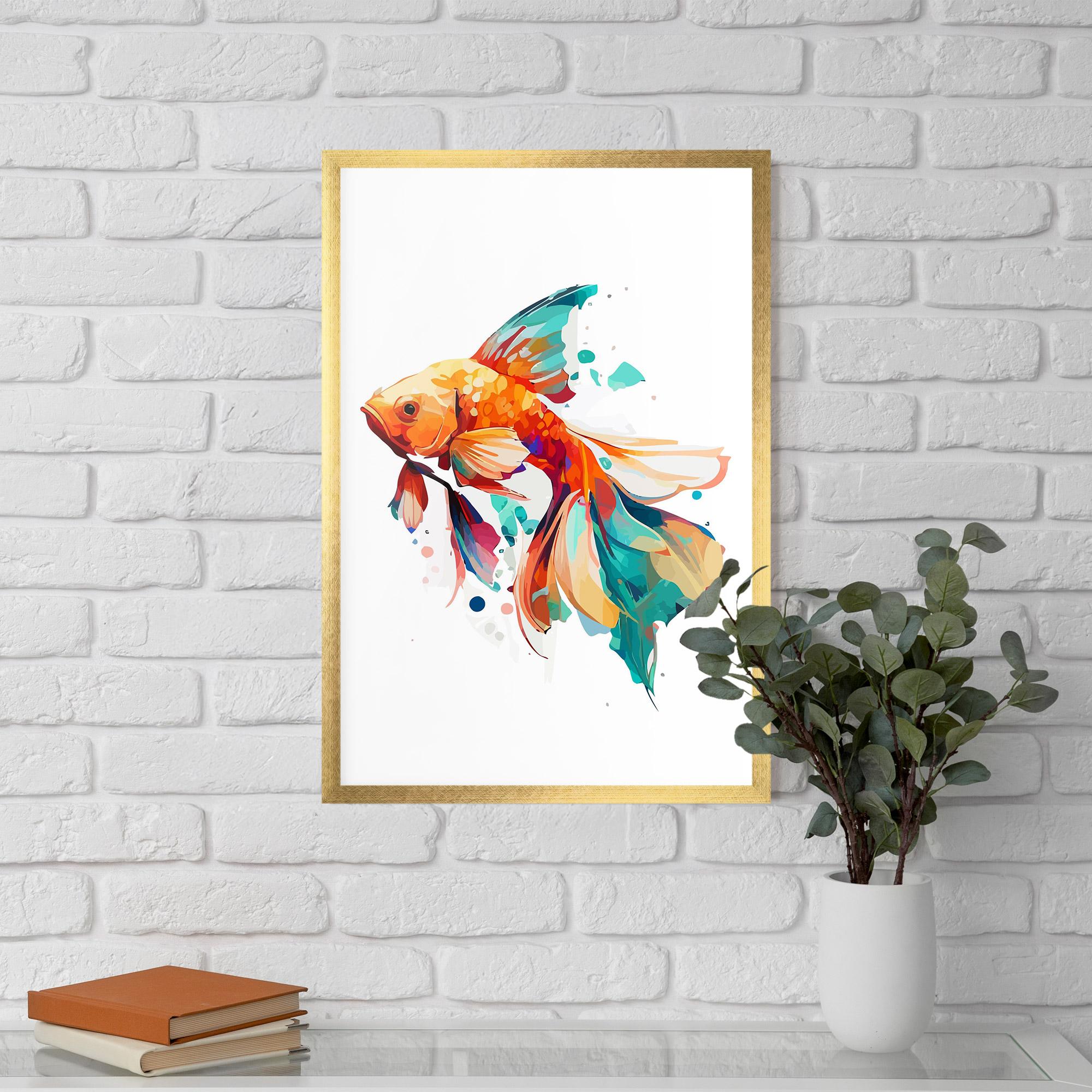 Keretezett Poszter Blue Orange Fish mockup 5