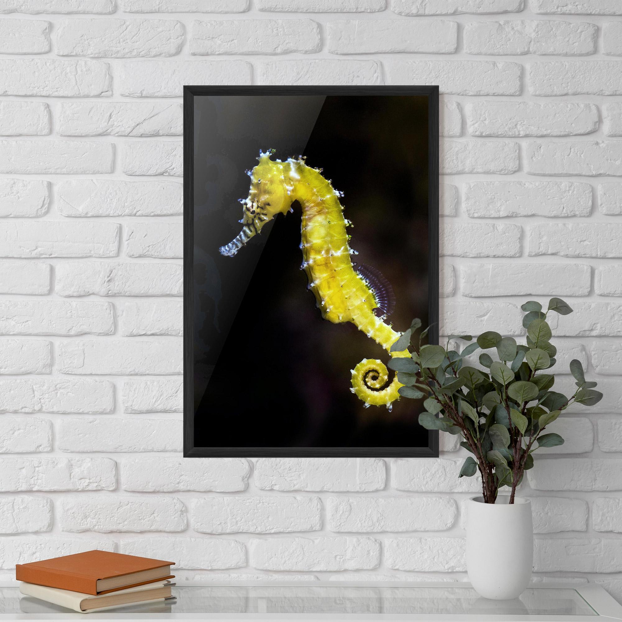 Keretezett Poszter Yellow Seahorse mockup 5
