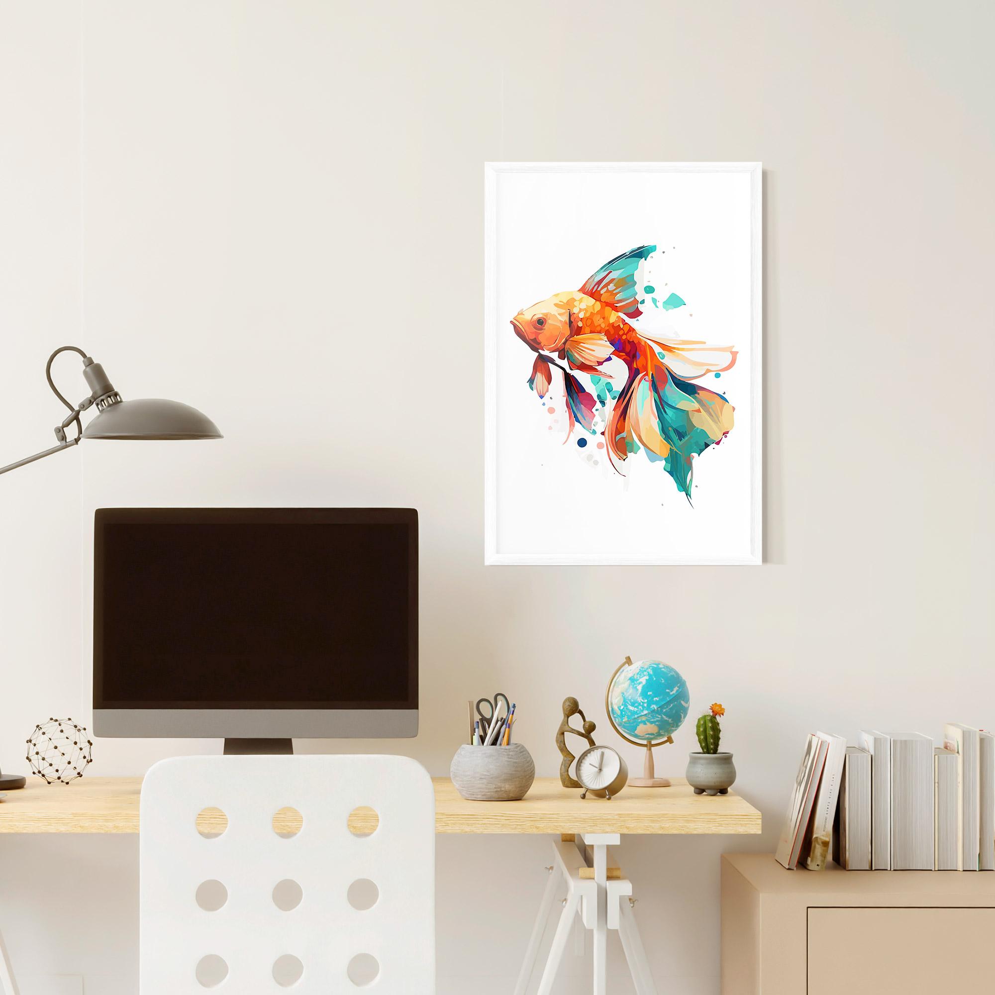 Keretezett Poszter Blue Orange Fish mockup 6