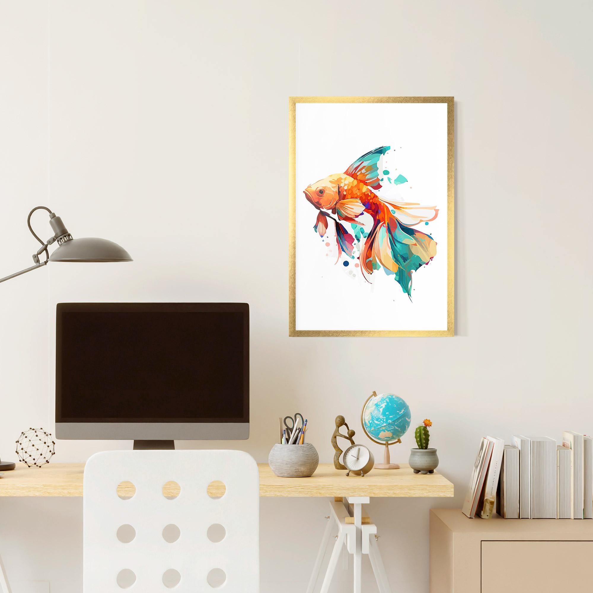 Keretezett Poszter Blue Orange Fish mockup 6