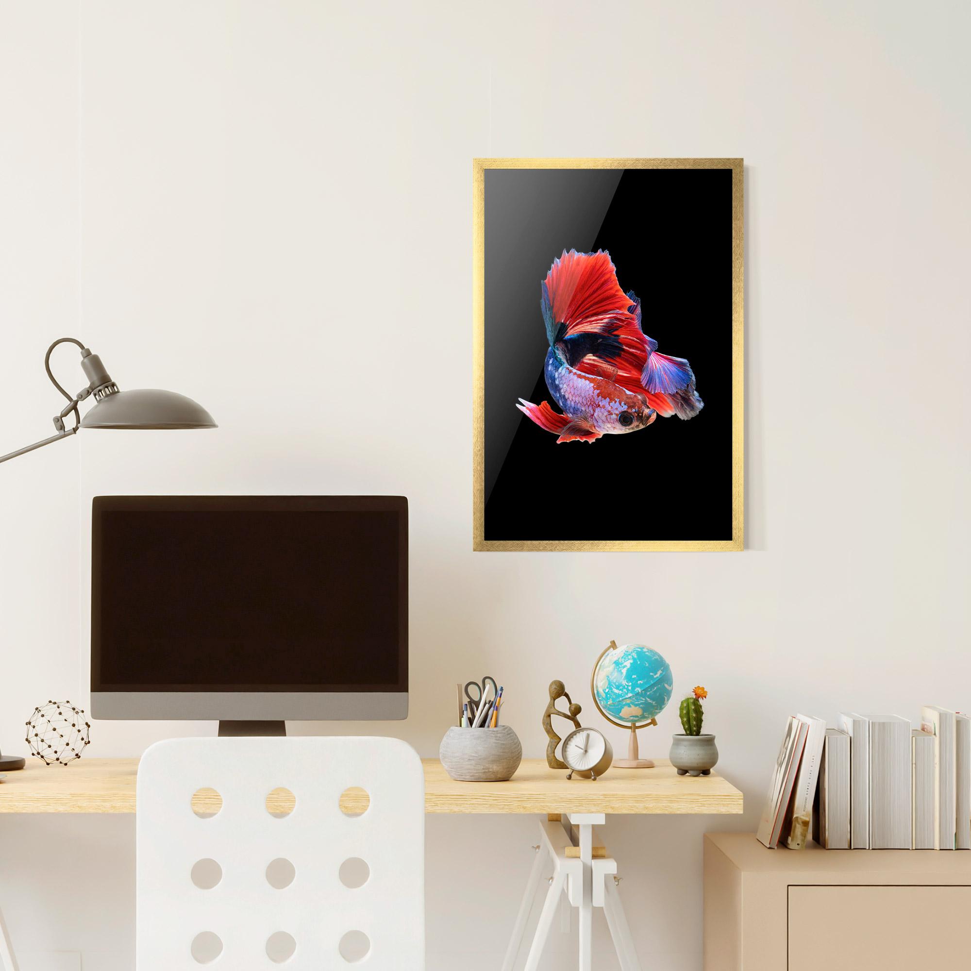 Keretezett Poszter Red Black Betta mockup 6