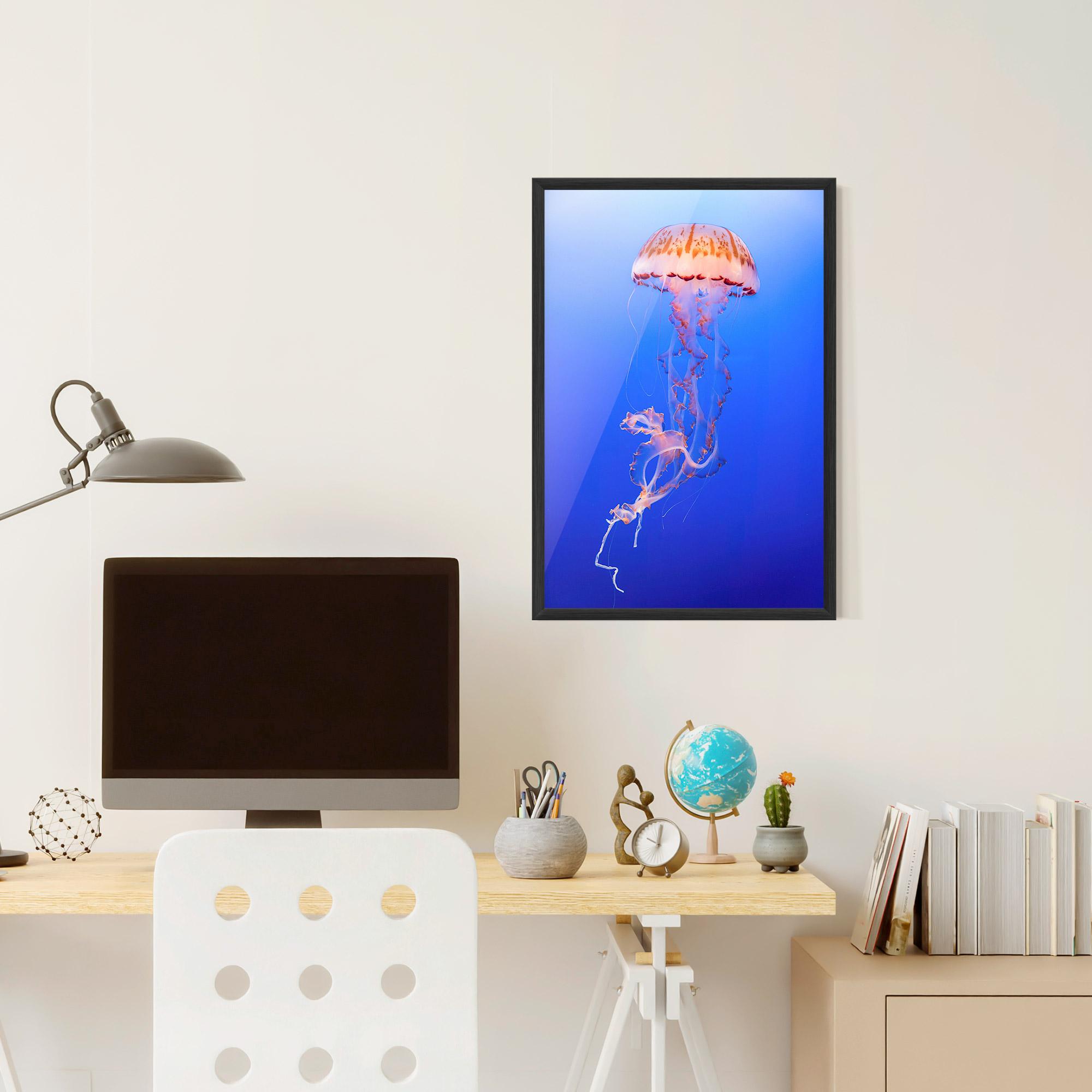 Keretezett Poszter Pretty White Jellyfish mockup 6