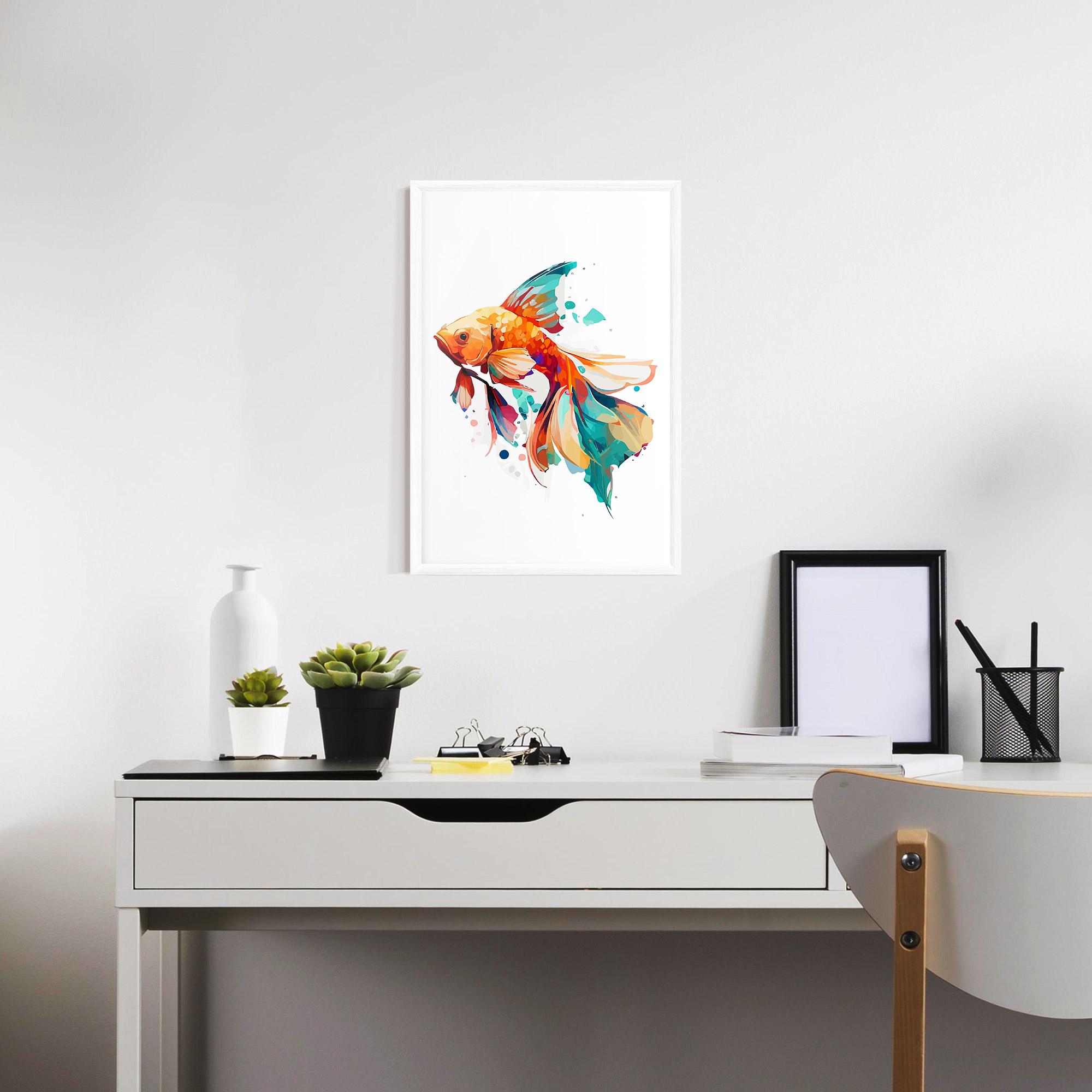 Keretezett Poszter Blue Orange Fish mockup 7