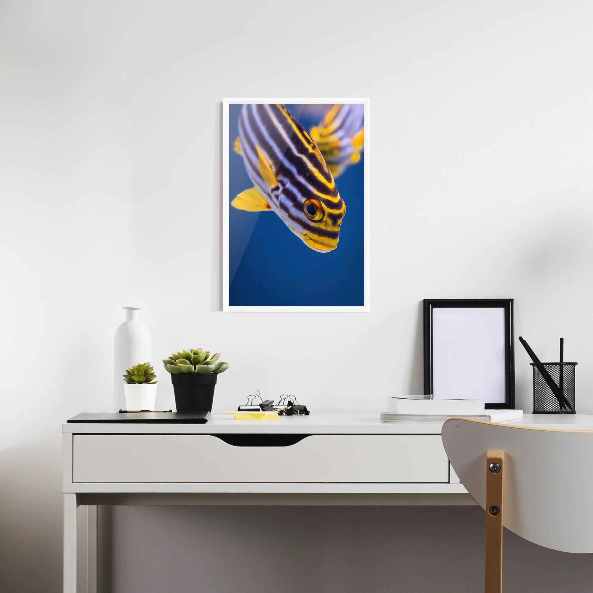 Keretezett Poszter Purple Yellow Fish mockup 7