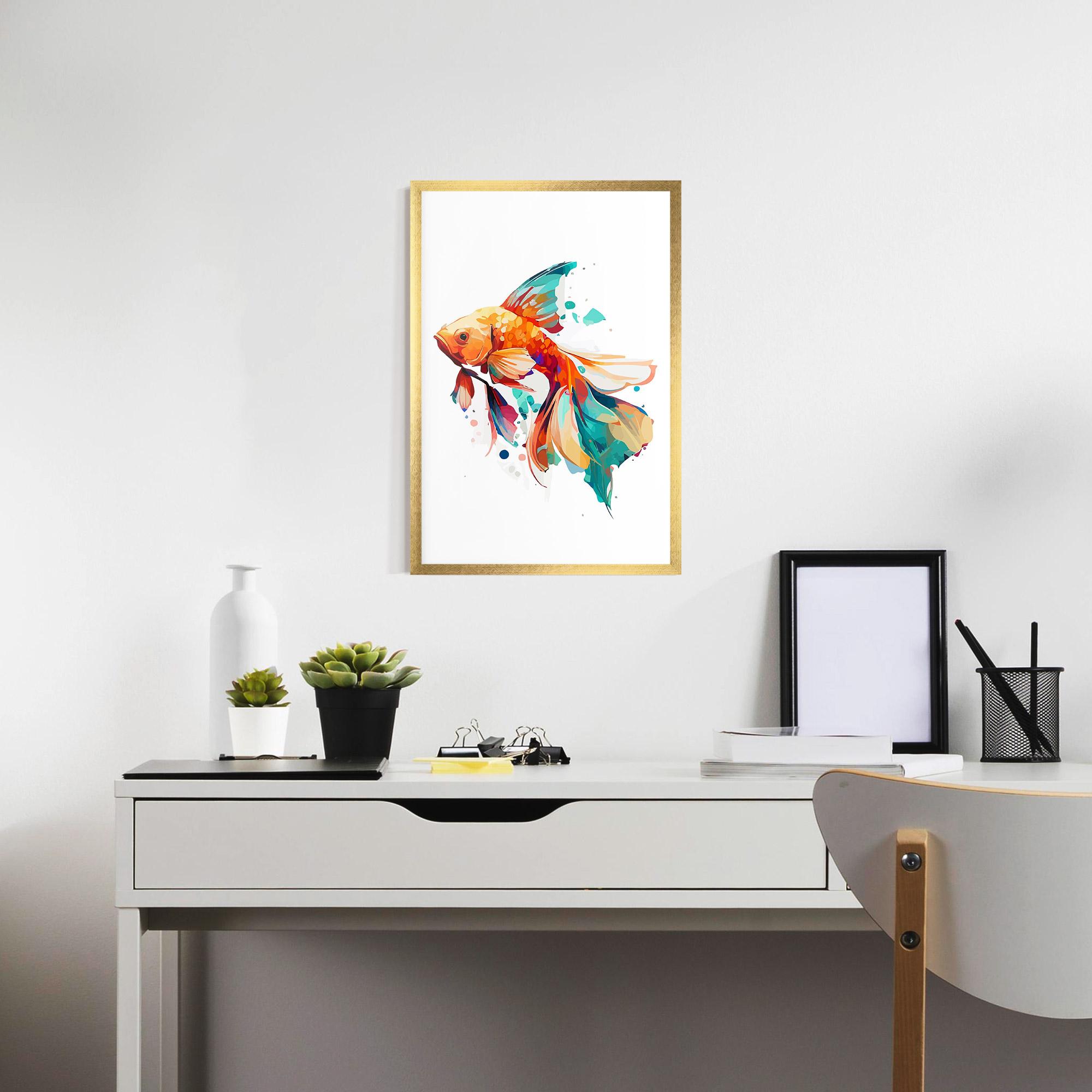 Keretezett Poszter Blue Orange Fish mockup 7